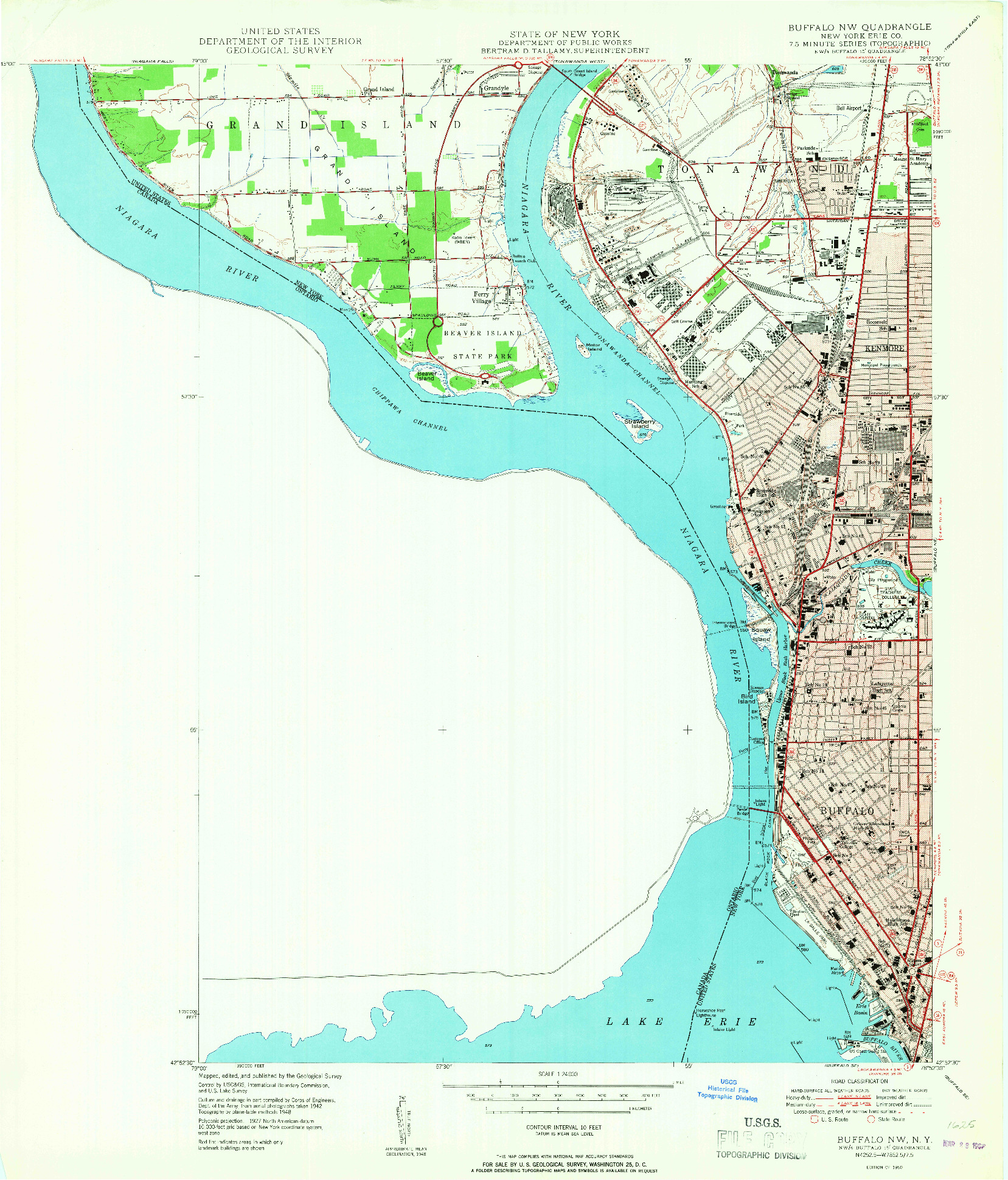 USGS 1:24000-SCALE QUADRANGLE FOR BUFFALO NW, NY 1950