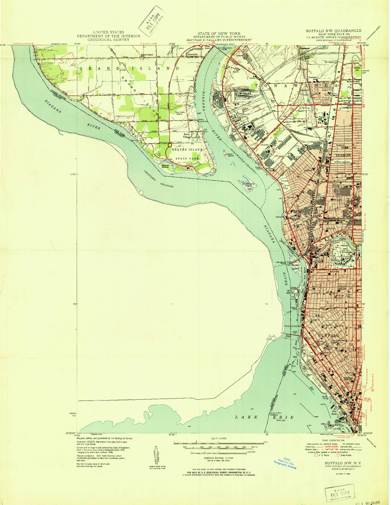 USGS 1:24000-SCALE QUADRANGLE FOR BUFFALO NW, NY 1950