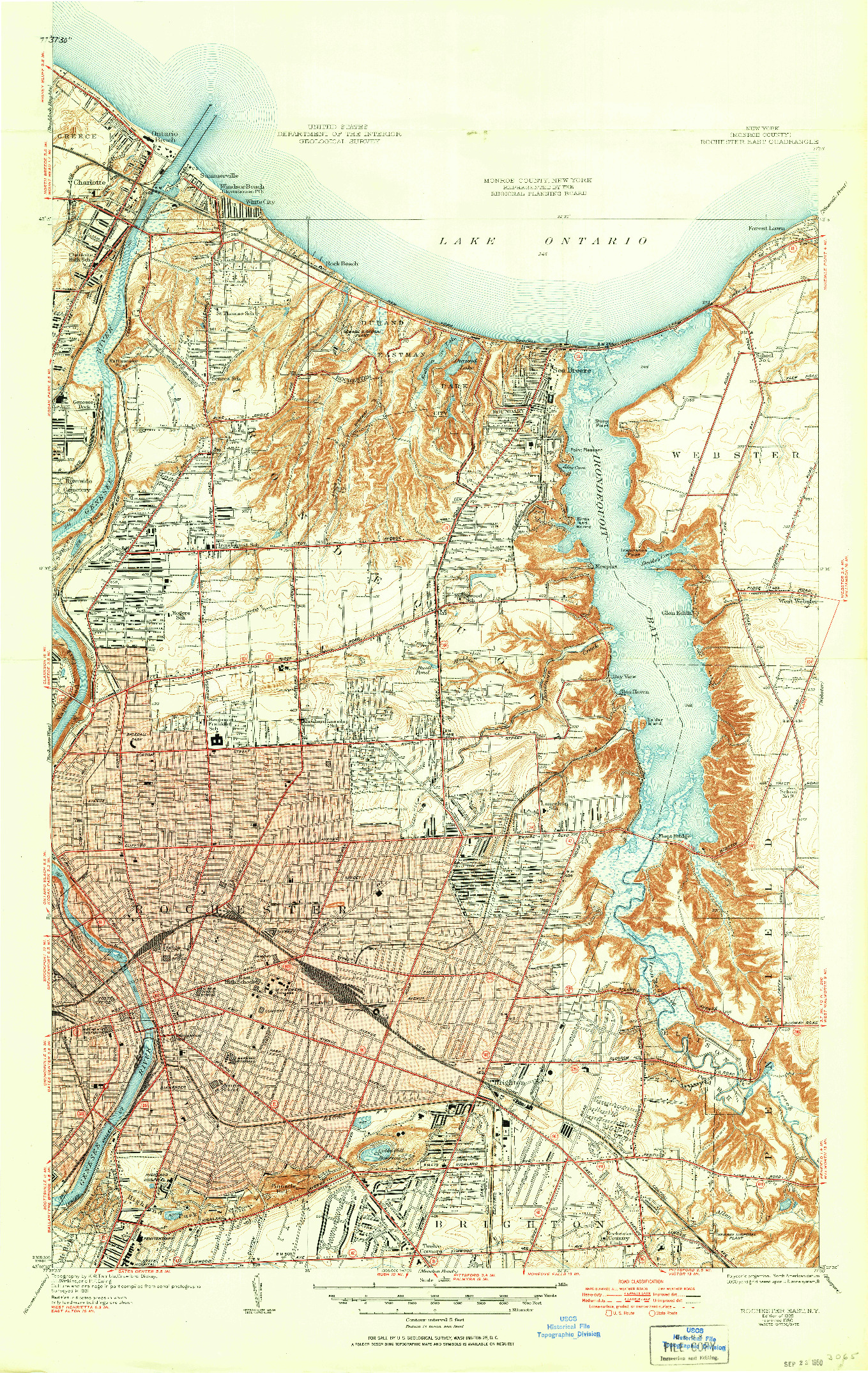 USGS 1:24000-SCALE QUADRANGLE FOR ROCHESTER EAST, NY 1935