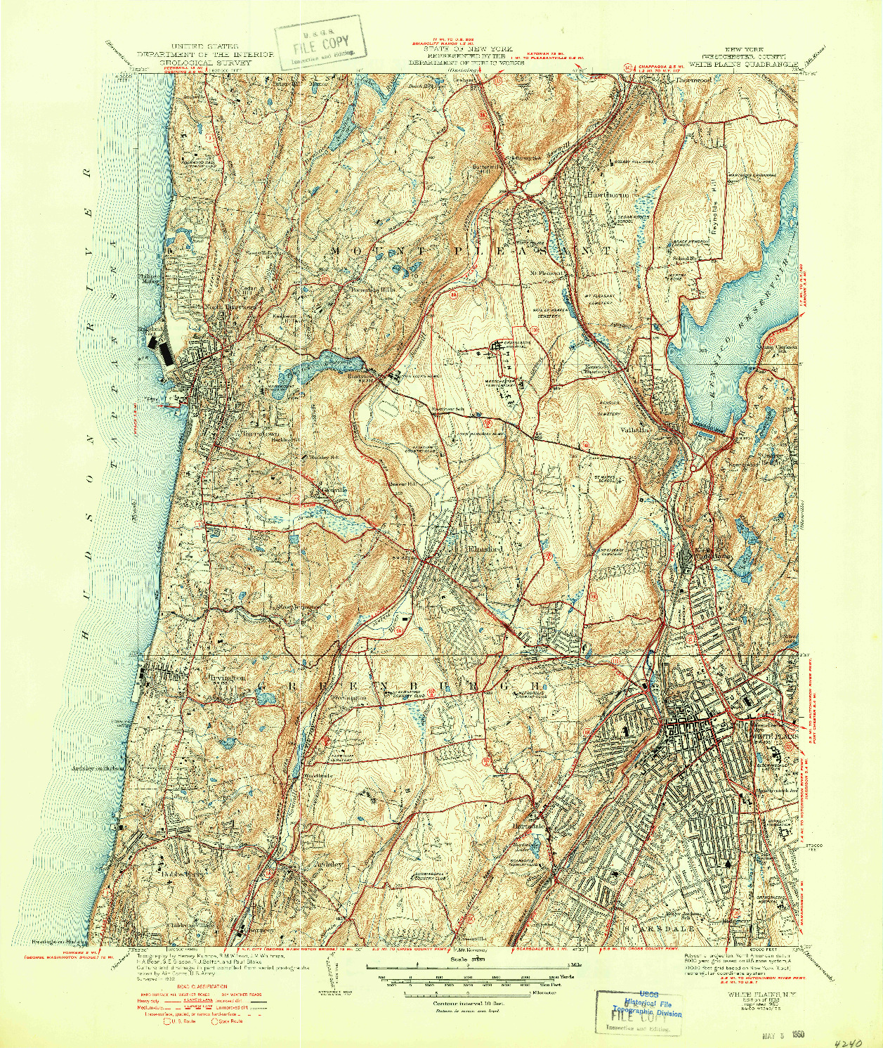 USGS 1:31680-SCALE QUADRANGLE FOR WHITE PLAINS, NY 1938