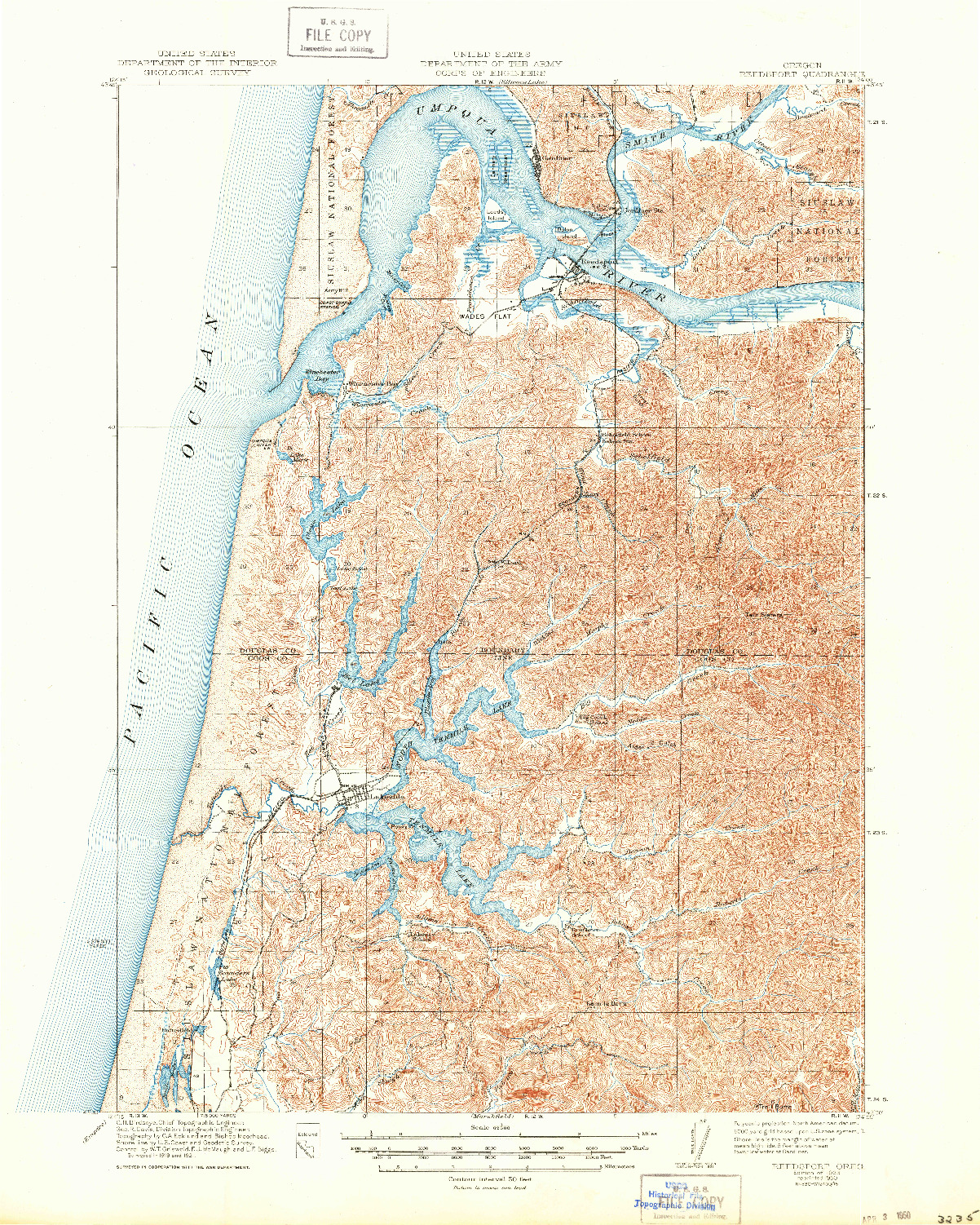 USGS 1:62500-SCALE QUADRANGLE FOR REEDSPORT, OR 1923