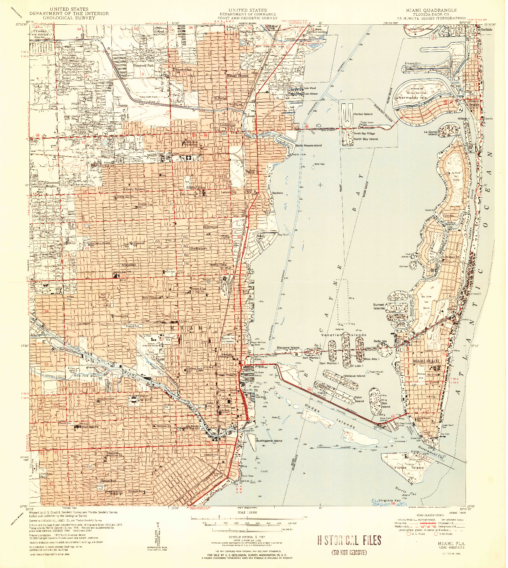 USGS 1:24000-SCALE QUADRANGLE FOR MIAMI, FL 1950