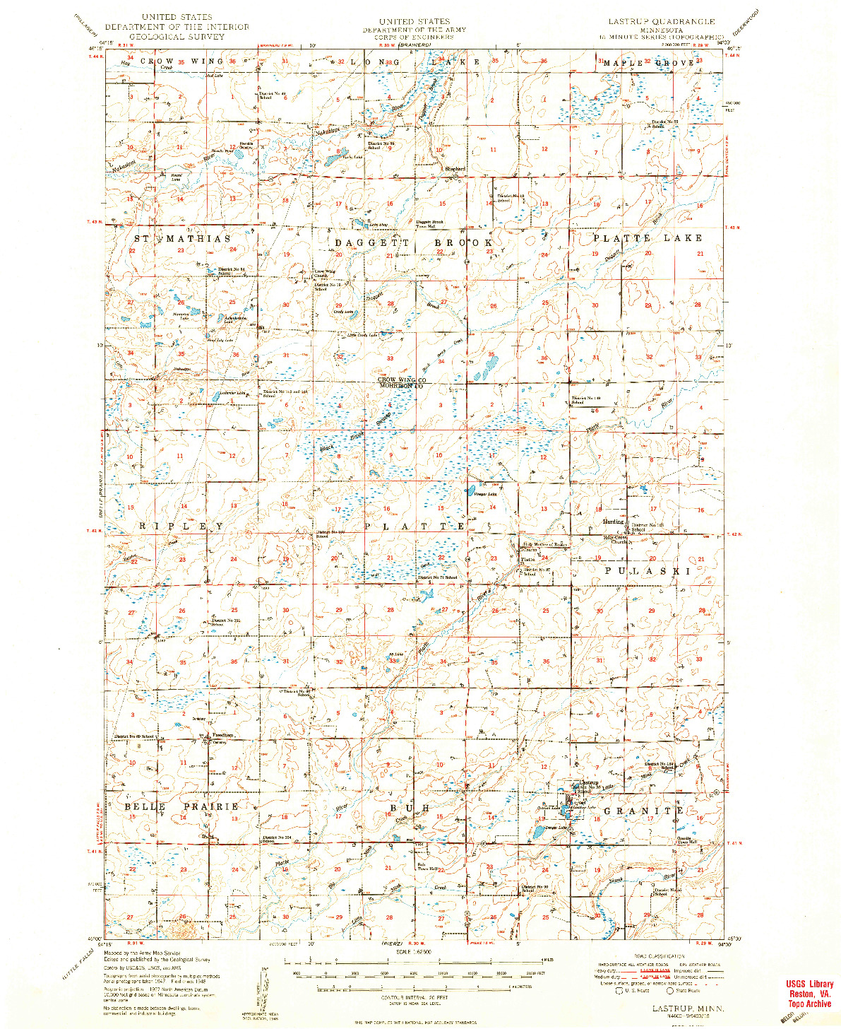 USGS 1:62500-SCALE QUADRANGLE FOR LASTRUP, MN 1950