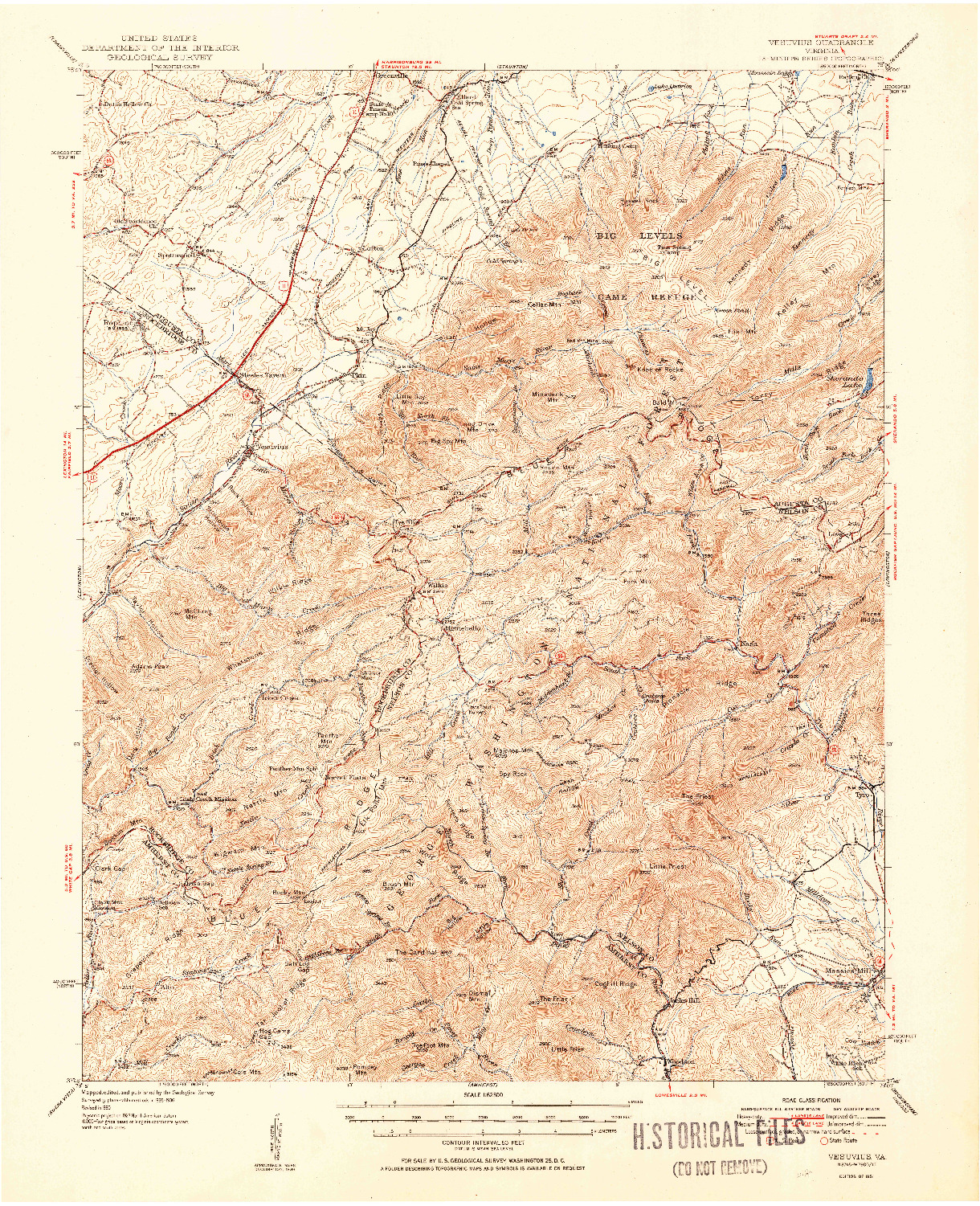 USGS 1:62500-SCALE QUADRANGLE FOR VESUVIUS, VA 1951