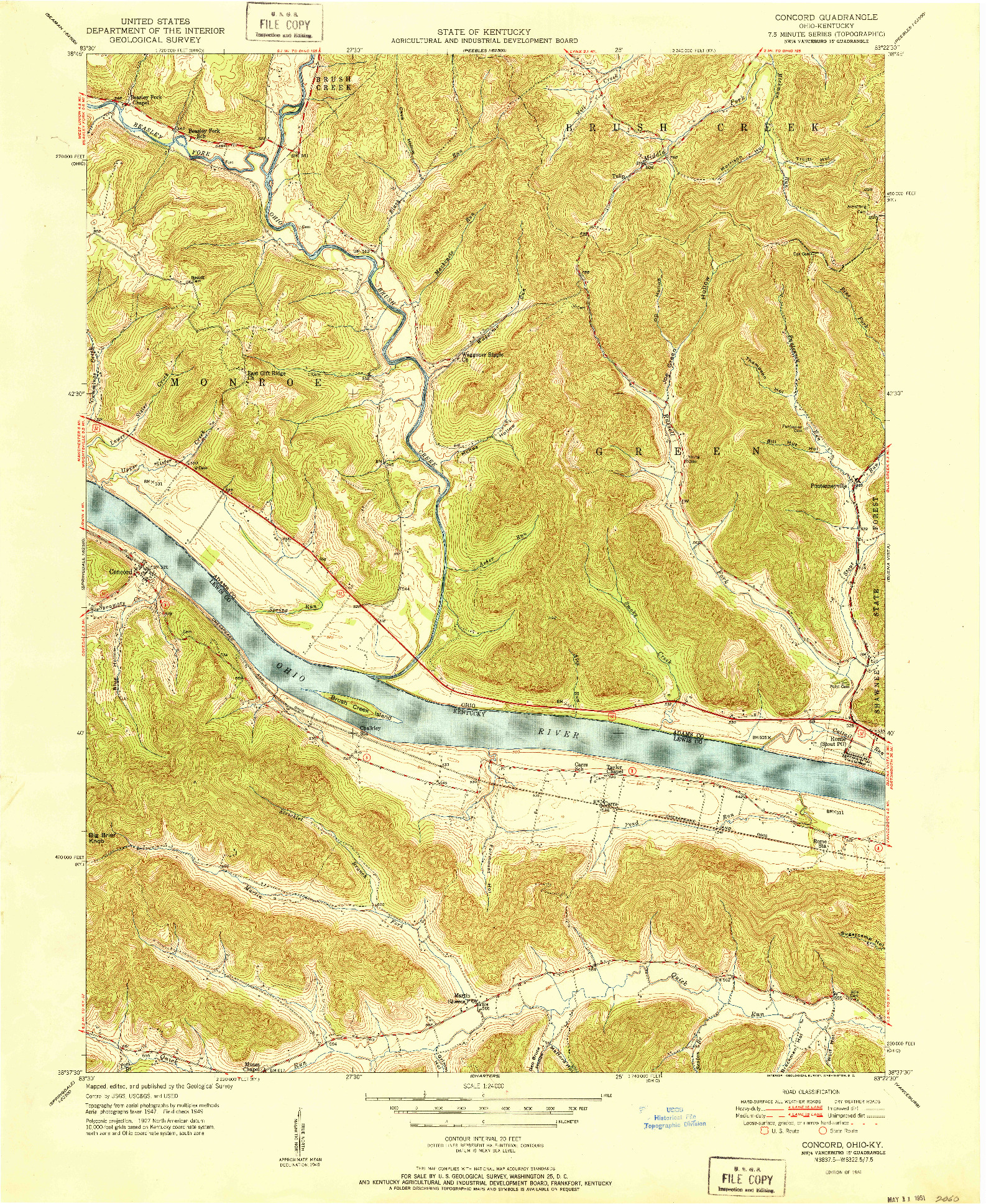 USGS 1:24000-SCALE QUADRANGLE FOR CONCORD, OH 1951