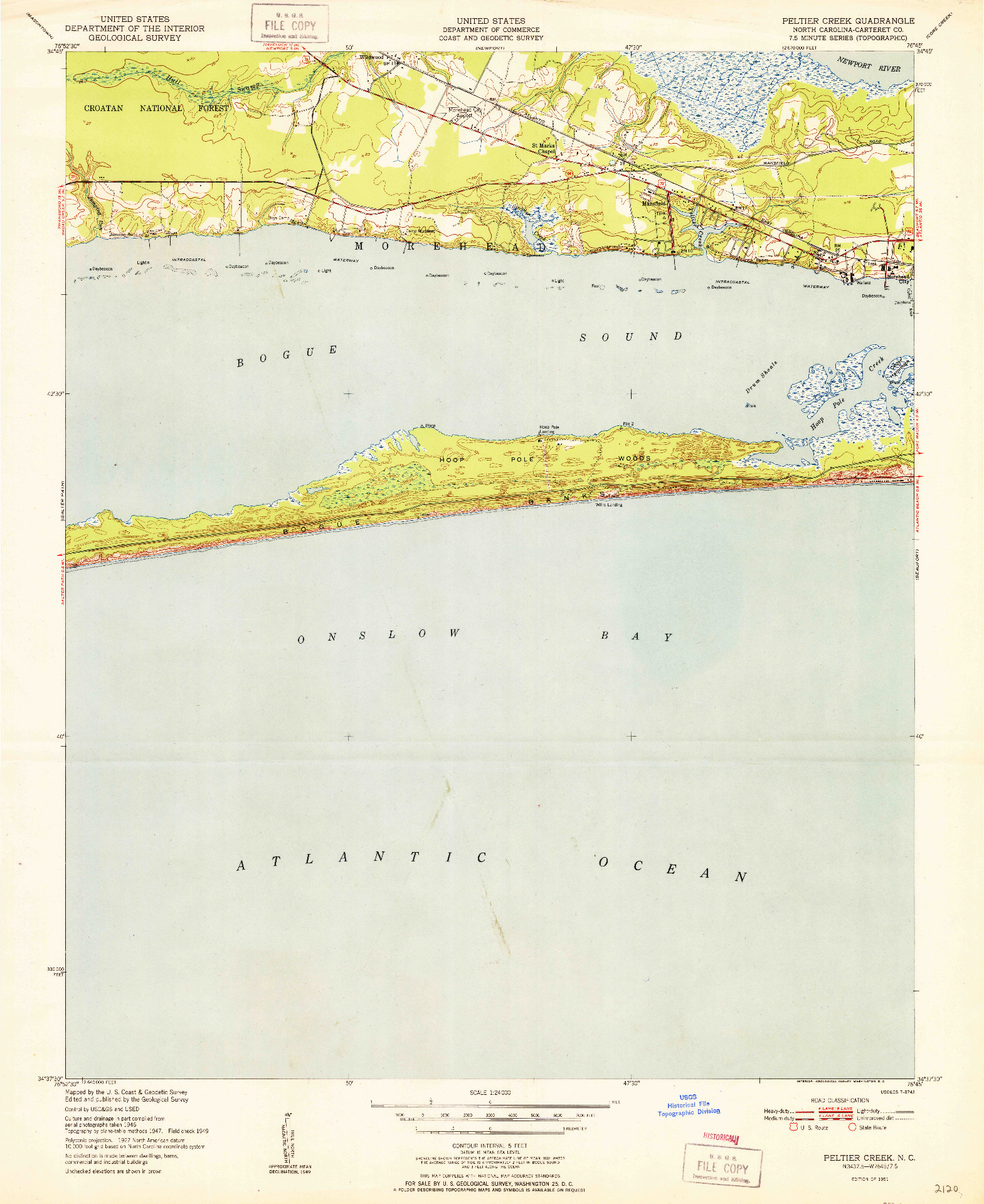 USGS 1:24000-SCALE QUADRANGLE FOR PELTIER CREEK, NC 1951