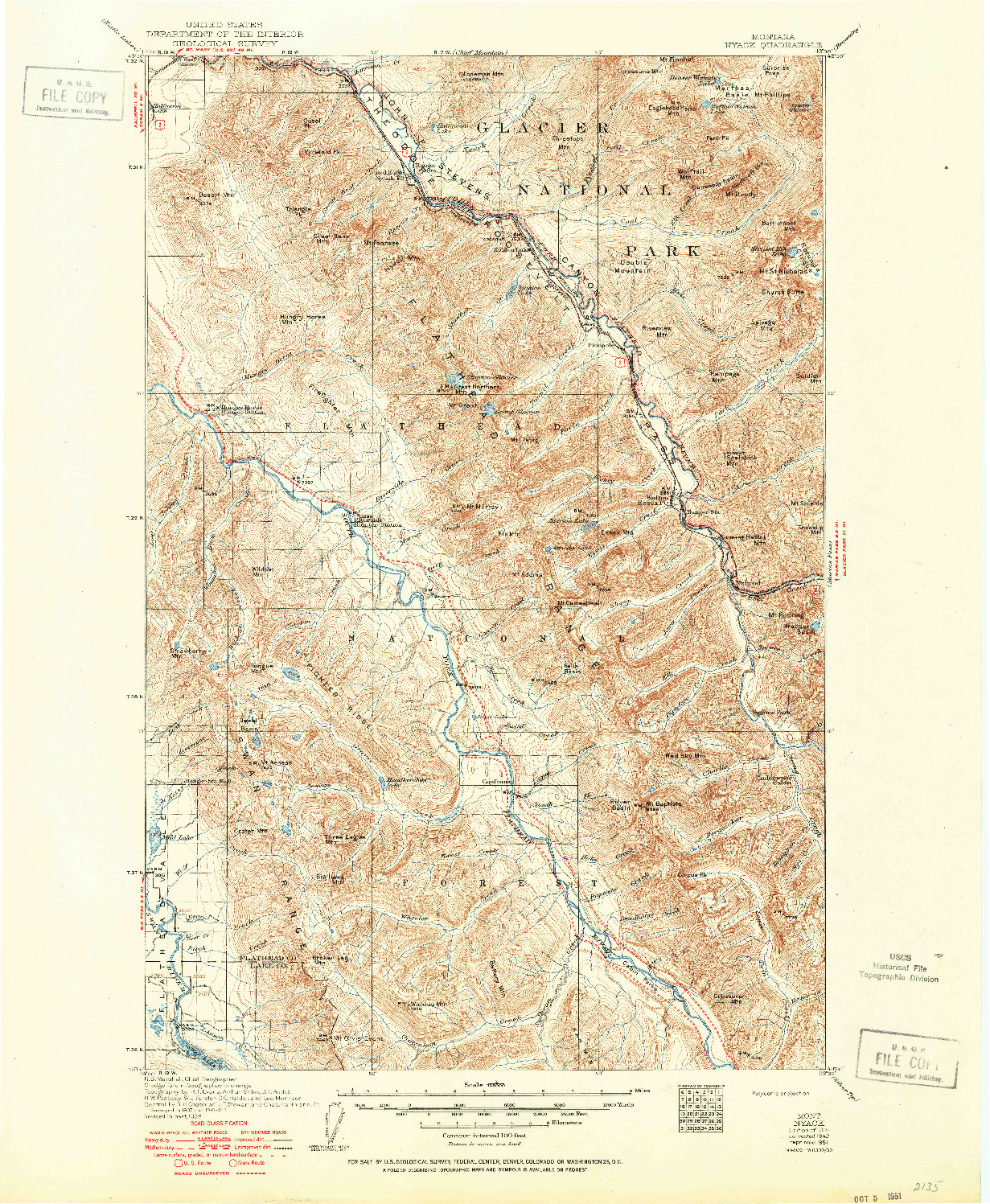 USGS 1:125000-SCALE QUADRANGLE FOR NYACK, MT 1914