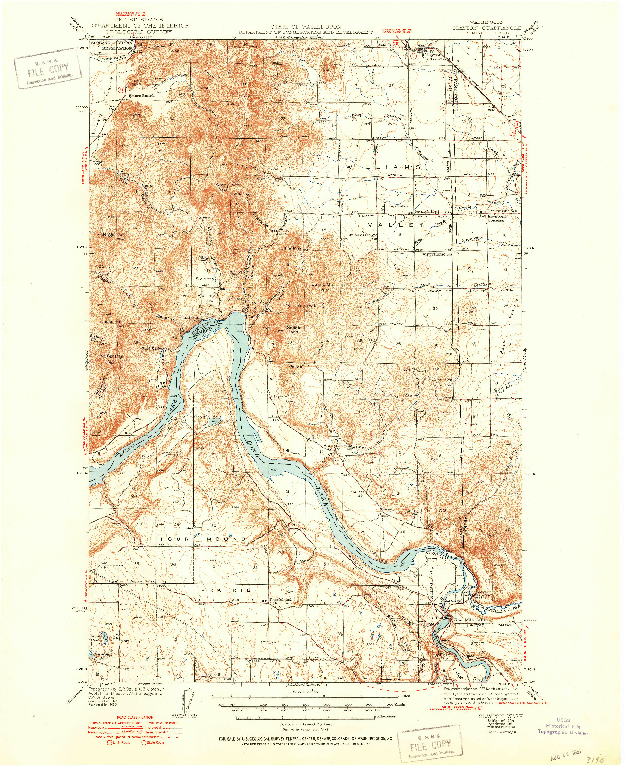 USGS 1:62500-SCALE QUADRANGLE FOR CLAYTON, WA 1944