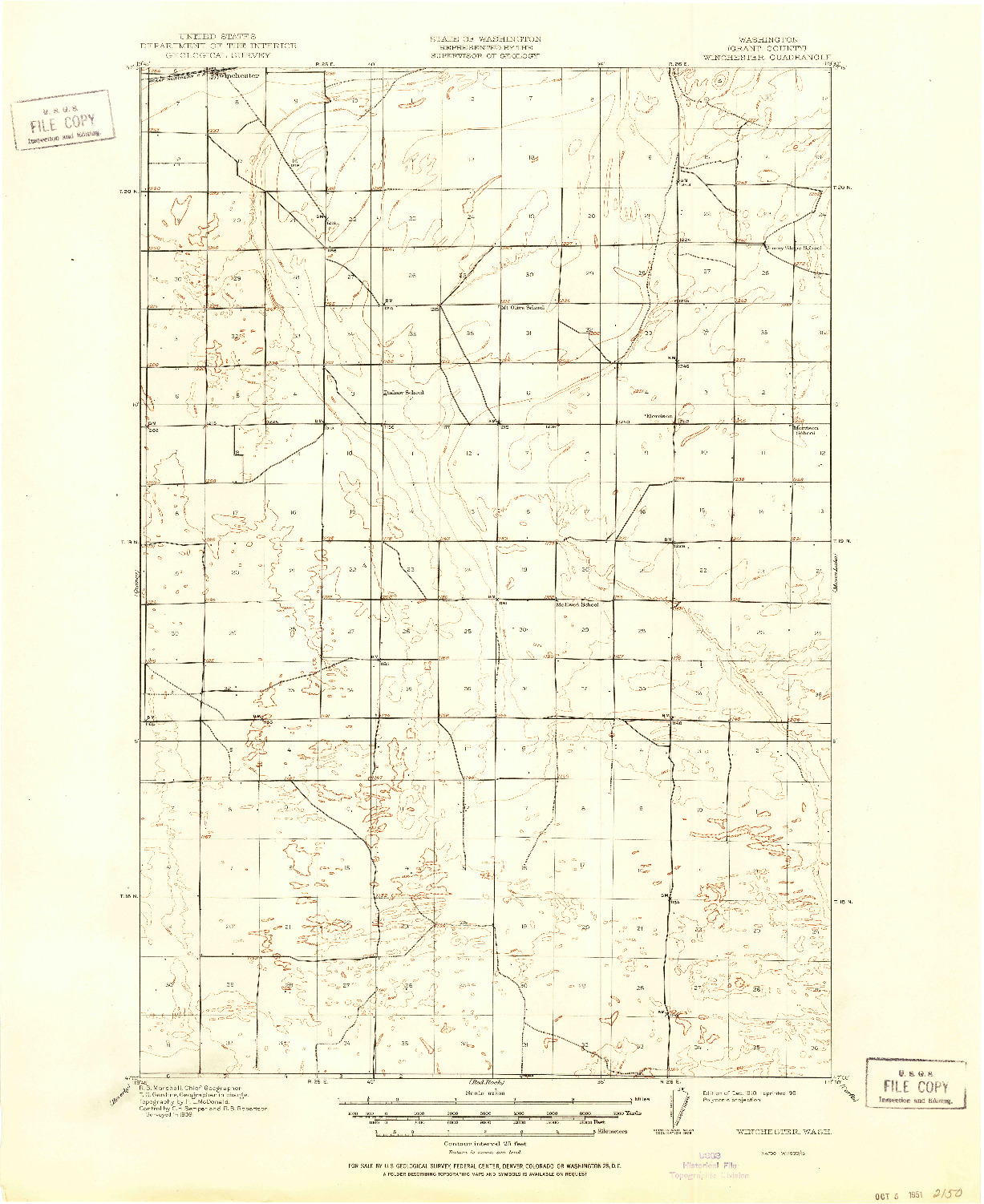 USGS 1:62500-SCALE QUADRANGLE FOR WINCHESTER, WA 1910