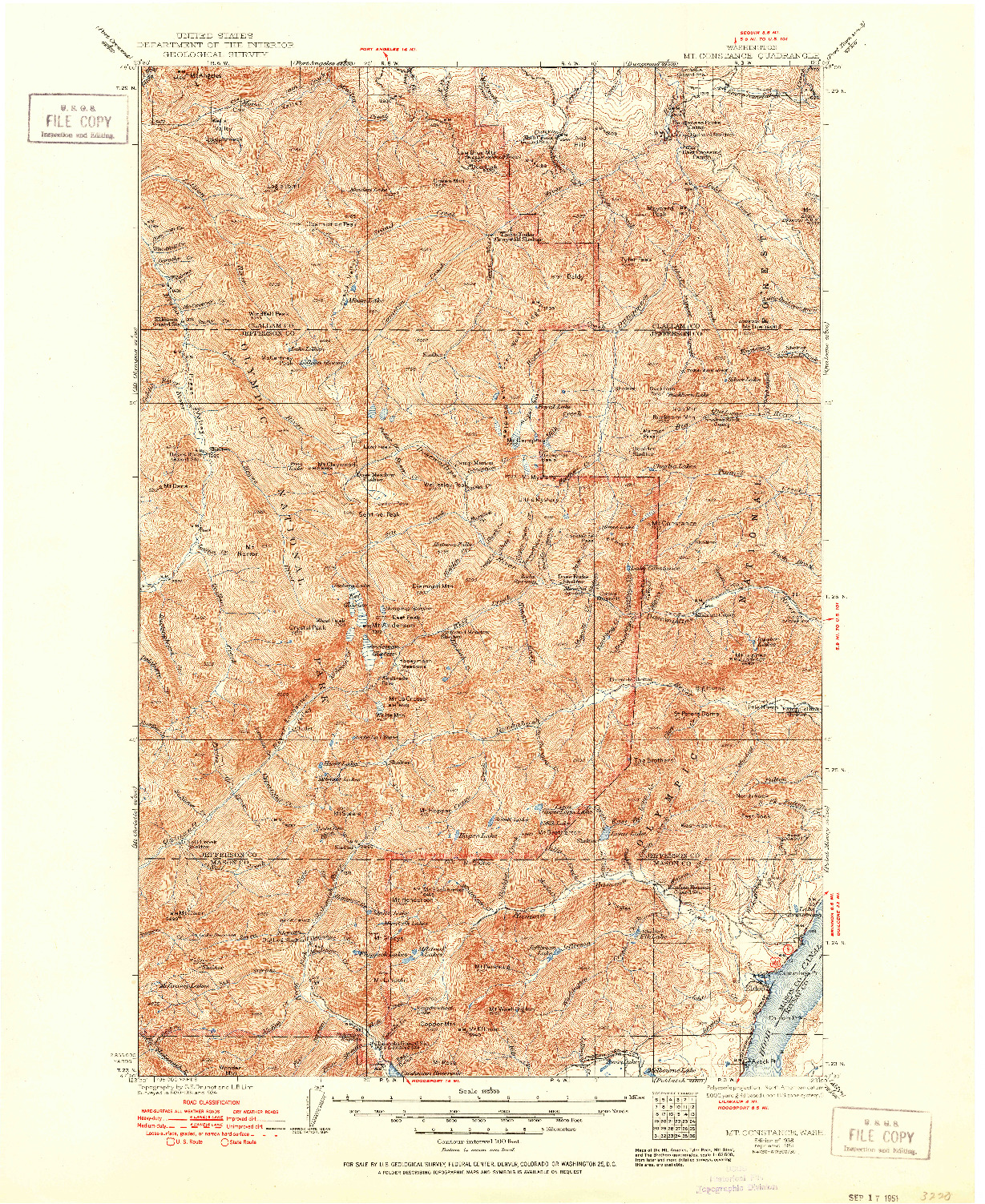 USGS 1:125000-SCALE QUADRANGLE FOR MT CONSTANCE, WA 1938