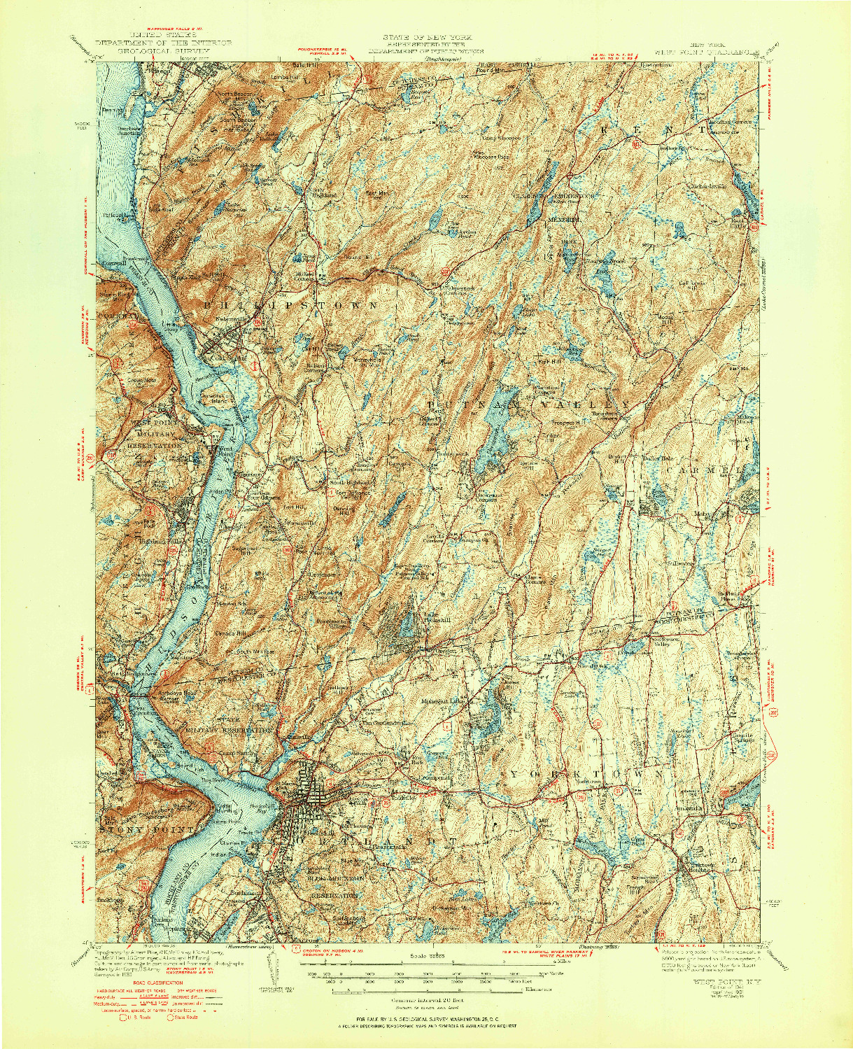 USGS 1:62500-SCALE QUADRANGLE FOR WEST POINT, NY 1941