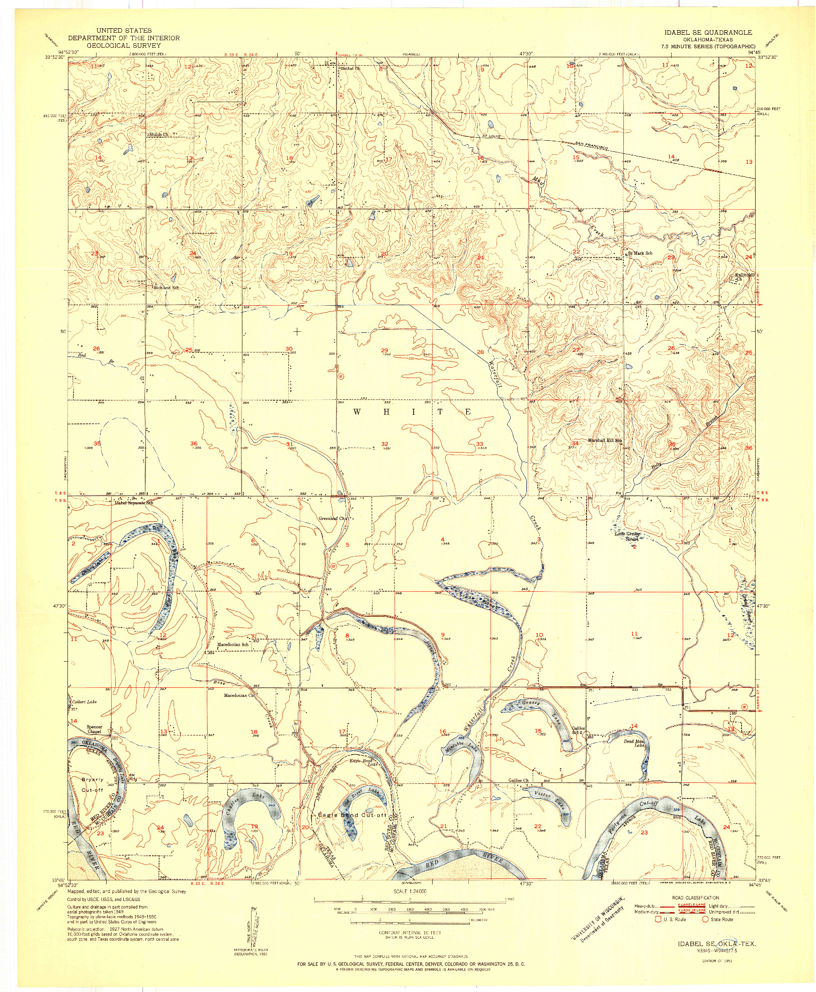 USGS 1:24000-SCALE QUADRANGLE FOR IDABEL SE, OK 1951