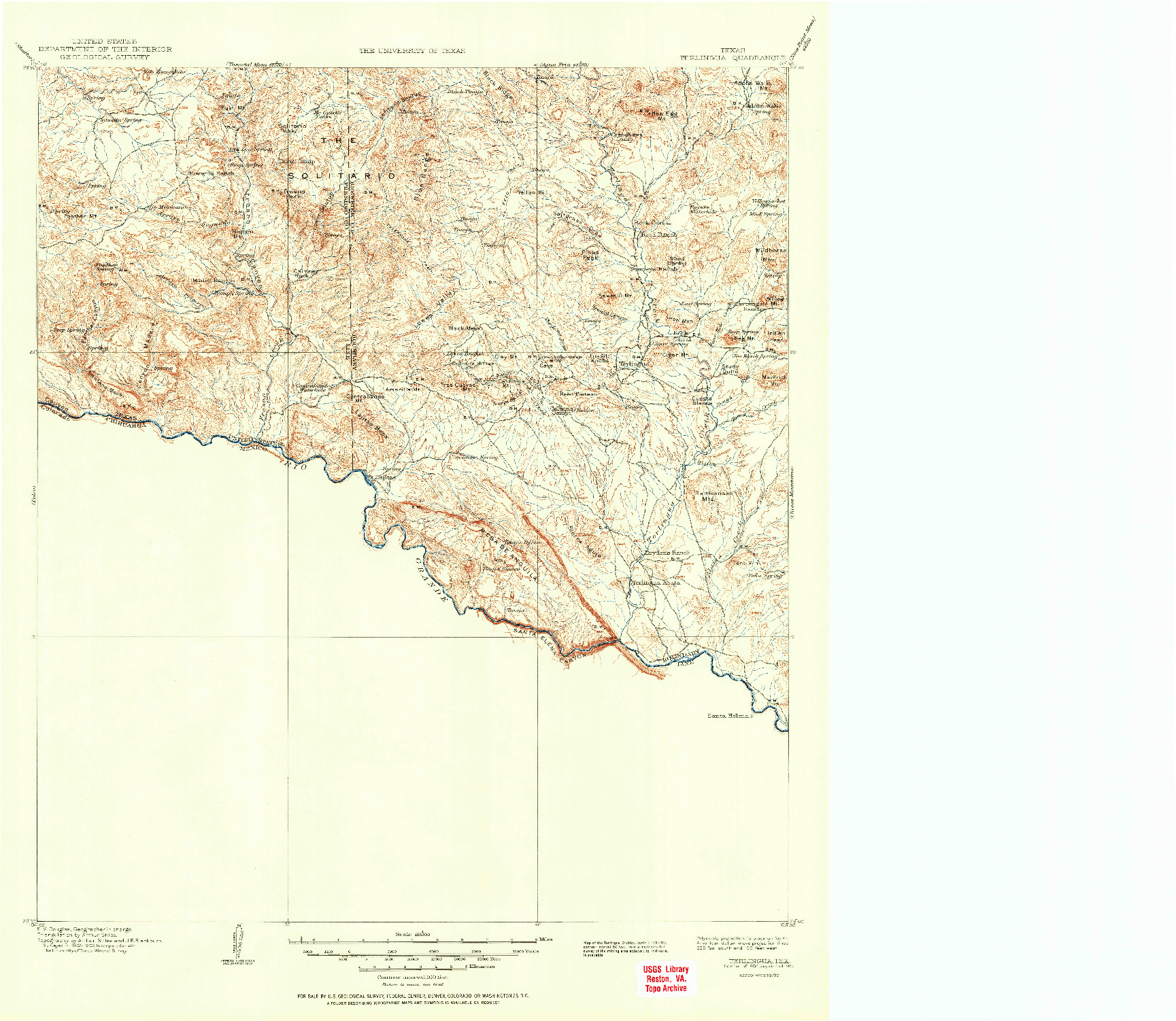 USGS 1:125000-SCALE QUADRANGLE FOR TERLINGUA, TX 1904