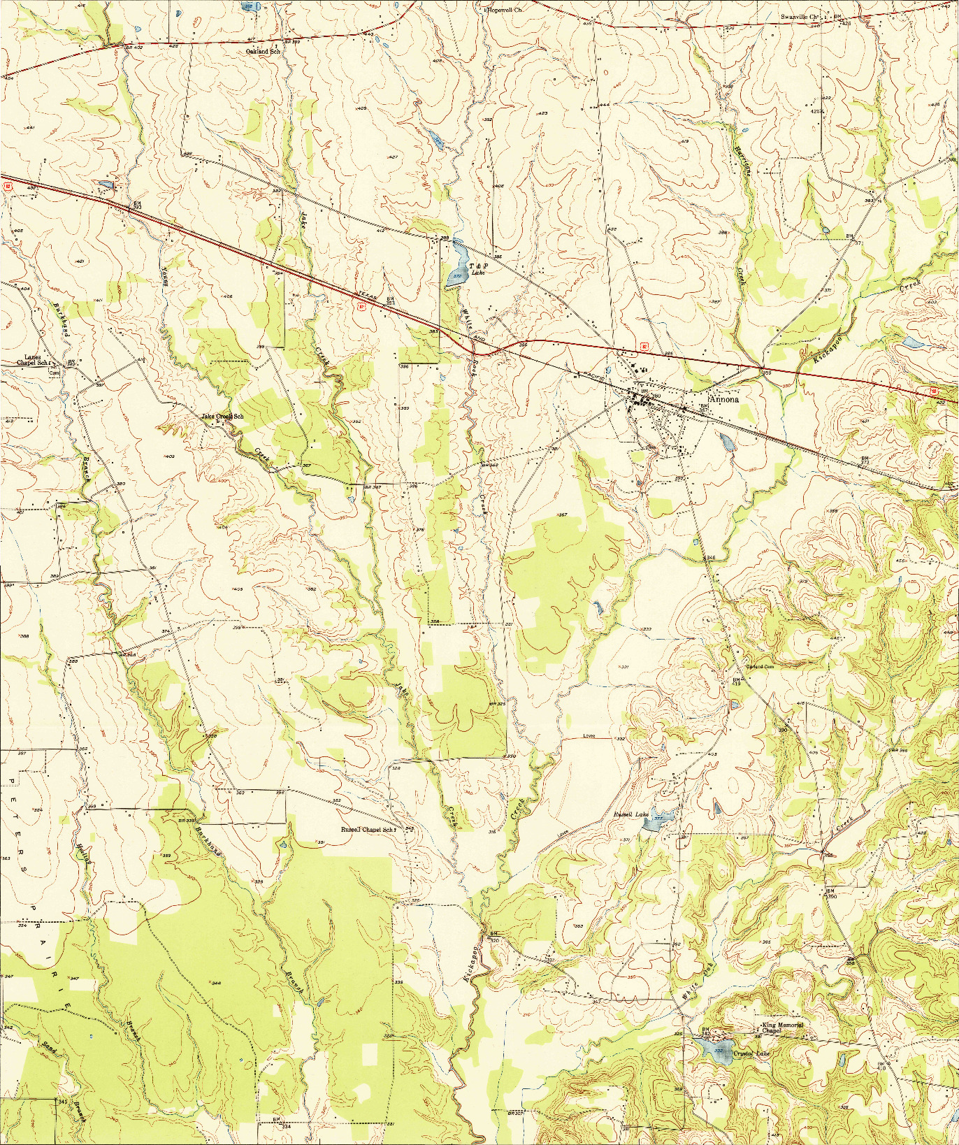 USGS 1:24000-SCALE QUADRANGLE FOR ANNONA, TX 1951