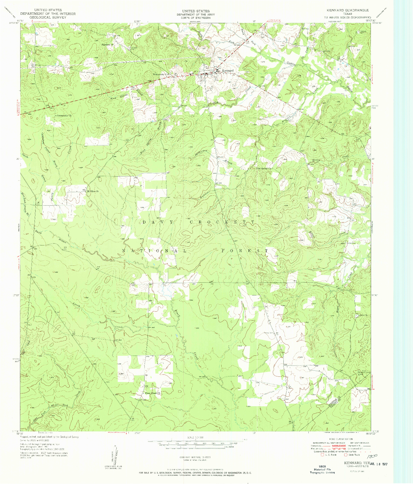 USGS 1:24000-SCALE QUADRANGLE FOR KENNARD, TX 1951