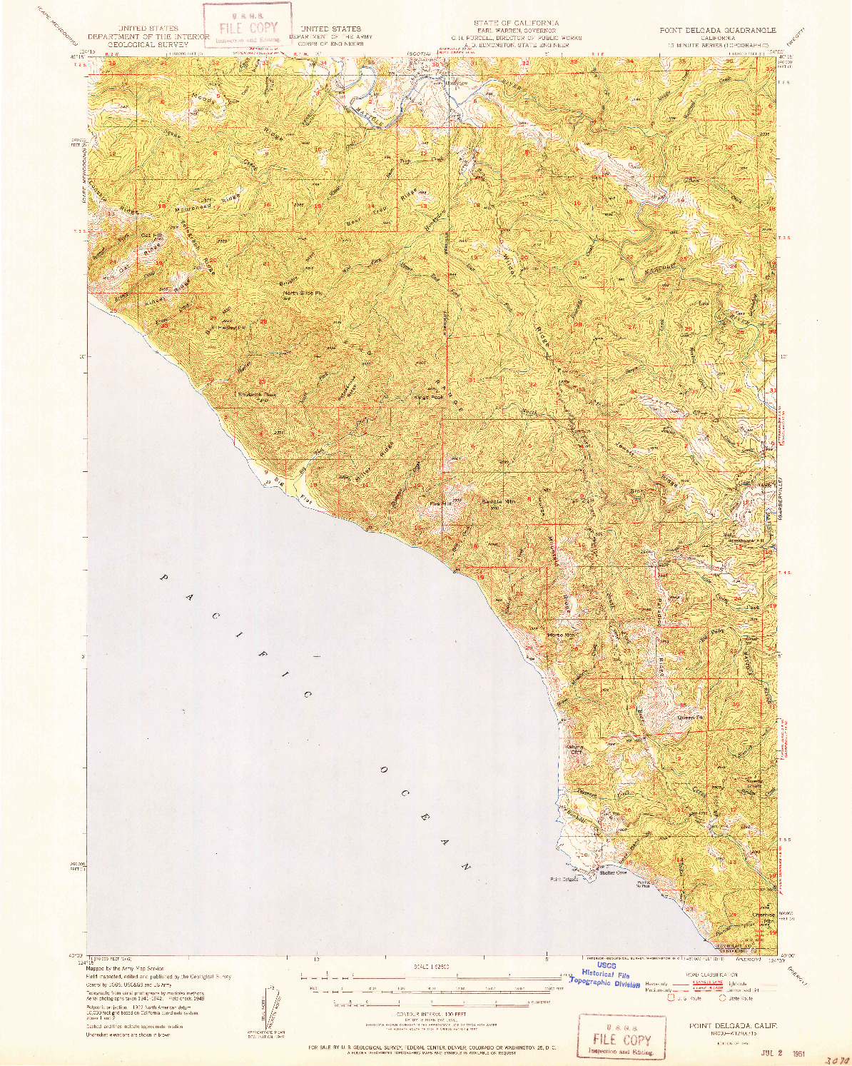 USGS 1:62500-SCALE QUADRANGLE FOR POINT DELGADA, CA 1951
