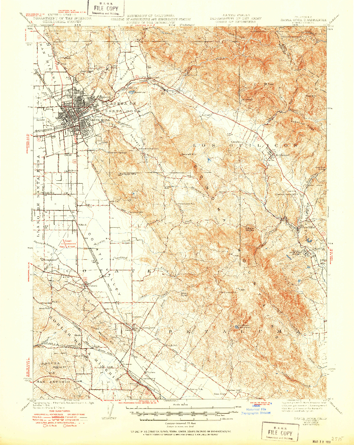 USGS 1:62500-SCALE QUADRANGLE FOR SANTA ROSA, CA 1944