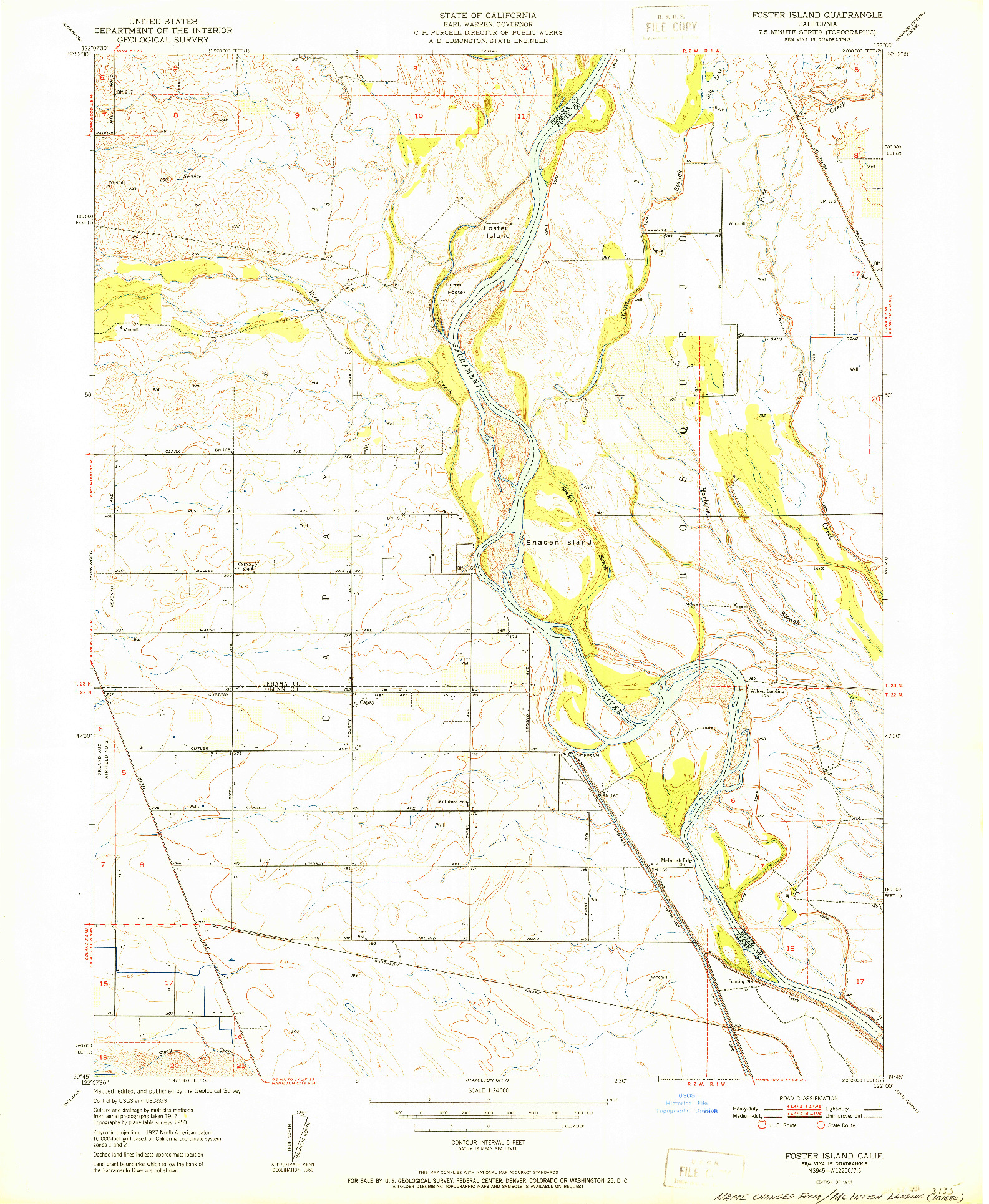 USGS 1:24000-SCALE QUADRANGLE FOR FOSTER ISLAND, CA 1951