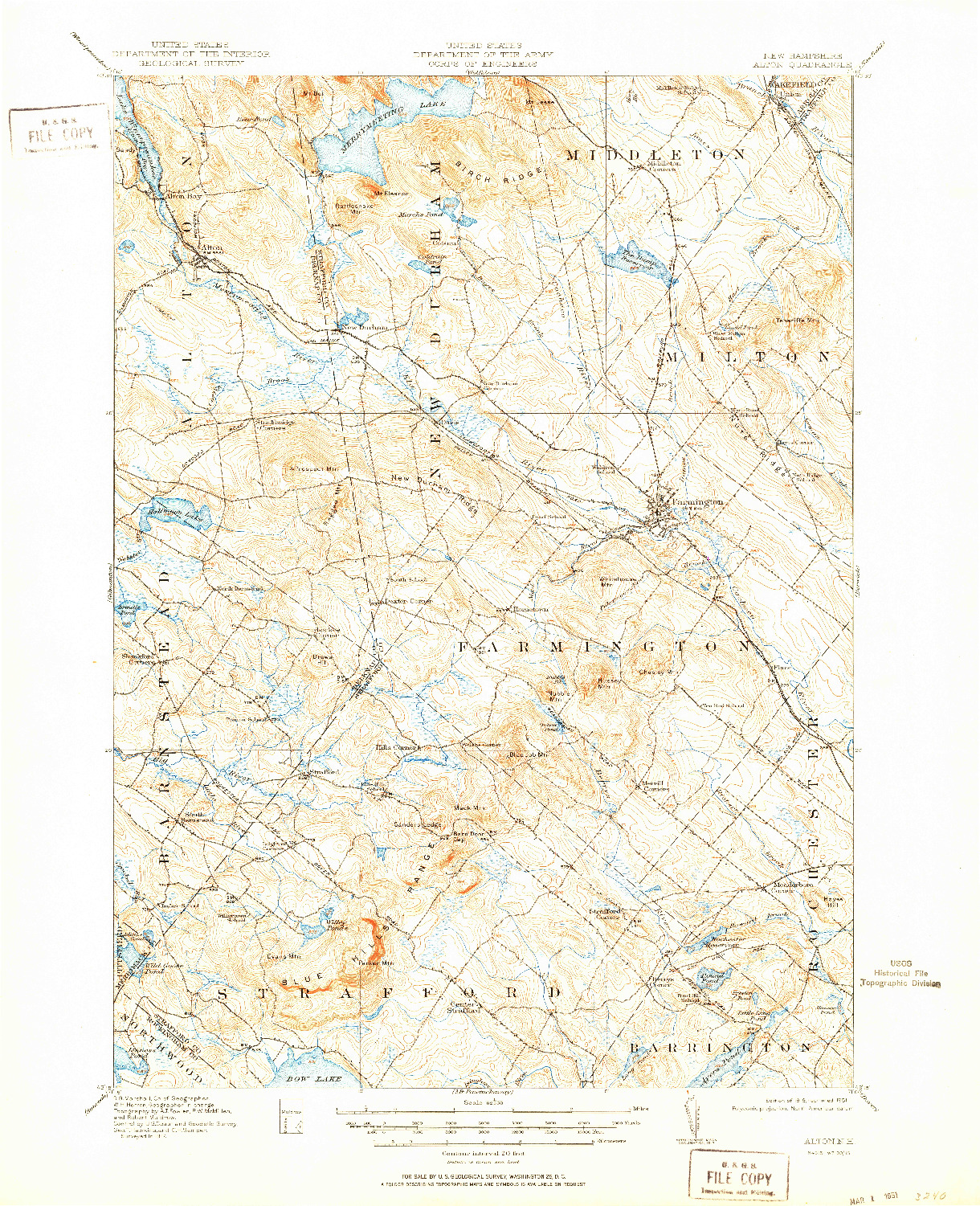 USGS 1:62500-SCALE QUADRANGLE FOR ALTON, NH 1919