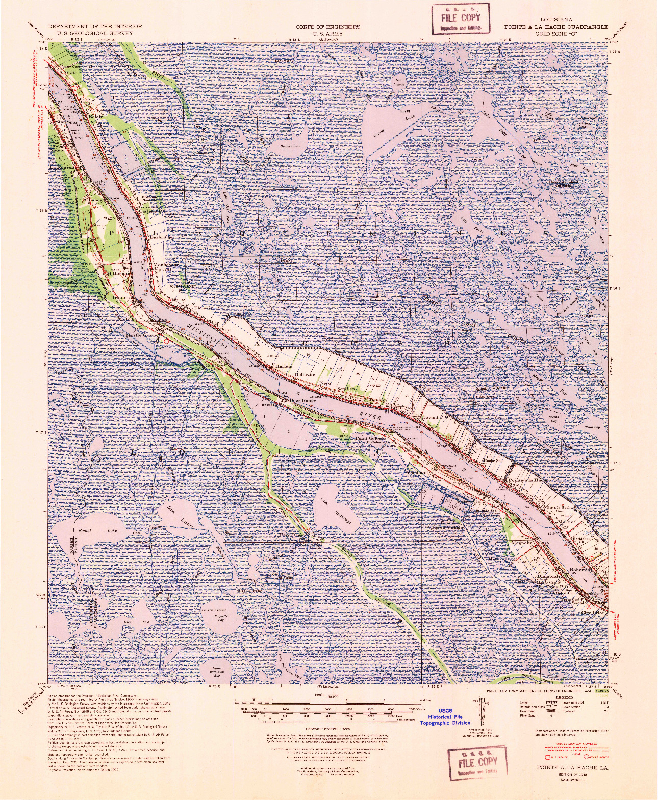 USGS 1:62500-SCALE QUADRANGLE FOR POINTE A LA HACHE, LA 1948