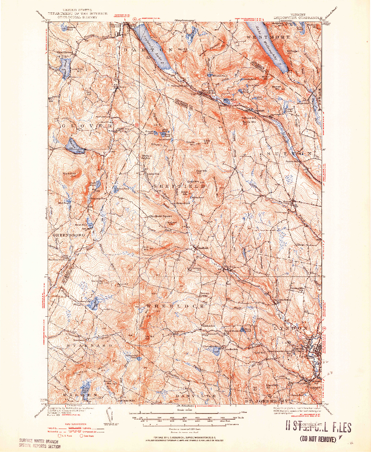 USGS 1:62500-SCALE QUADRANGLE FOR LYNDONVILLE, VT 1951