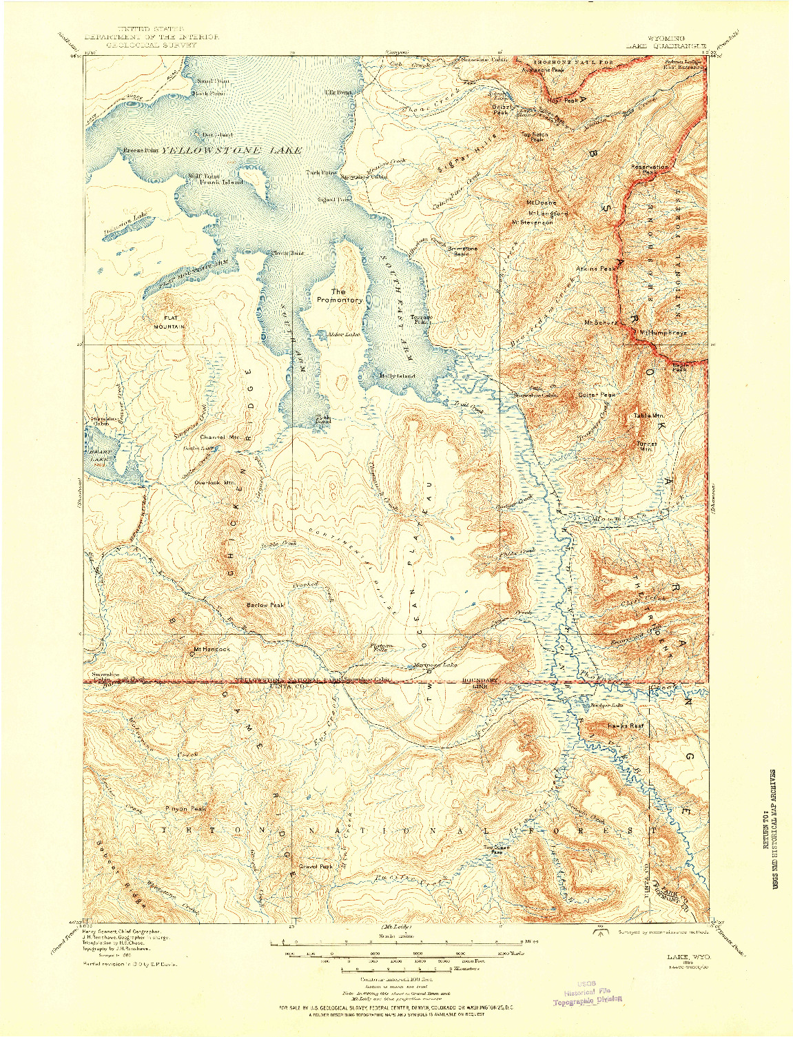 USGS 1:125000-SCALE QUADRANGLE FOR LAKE, WY 1885