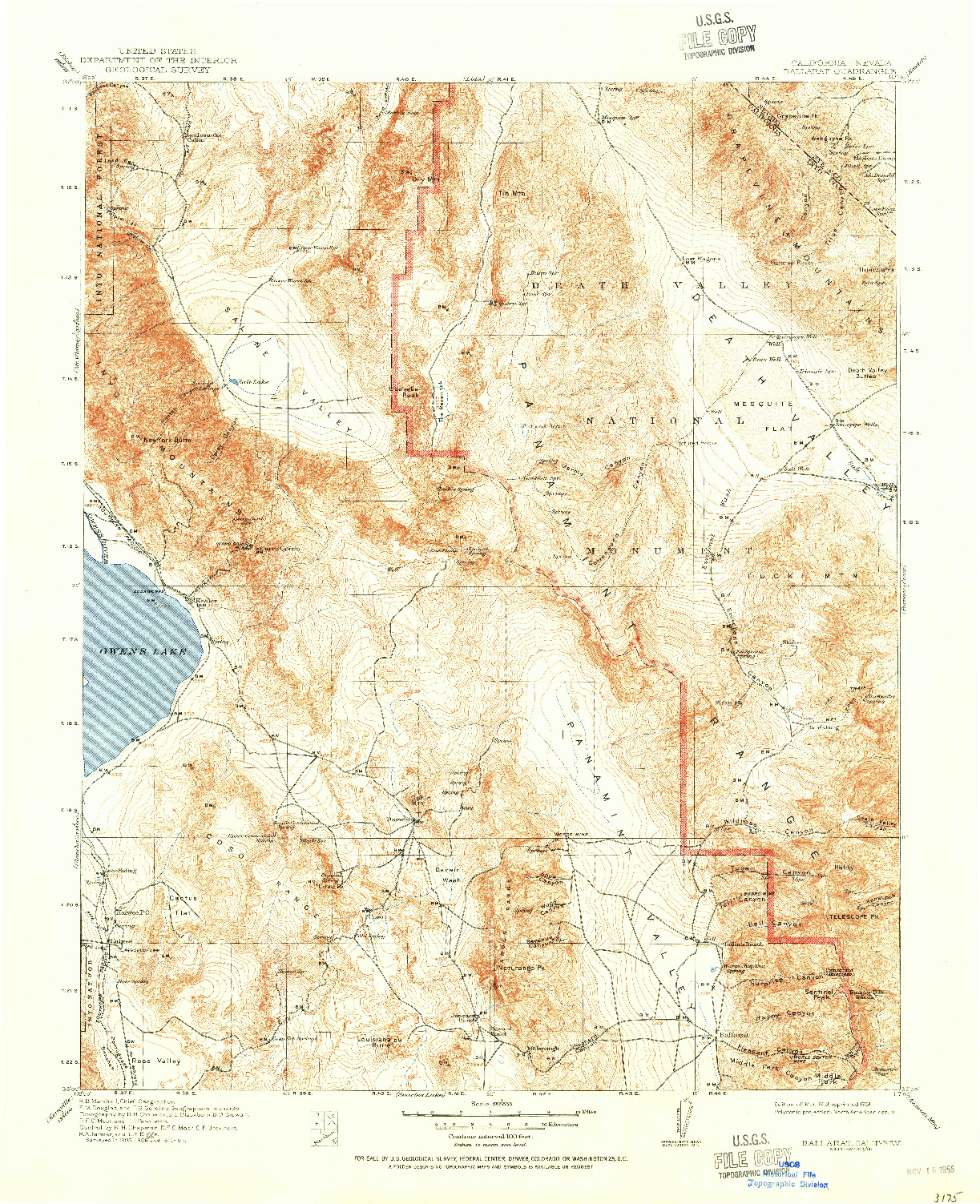 USGS 1:250000-SCALE QUADRANGLE FOR BALLARAT, CA 1913