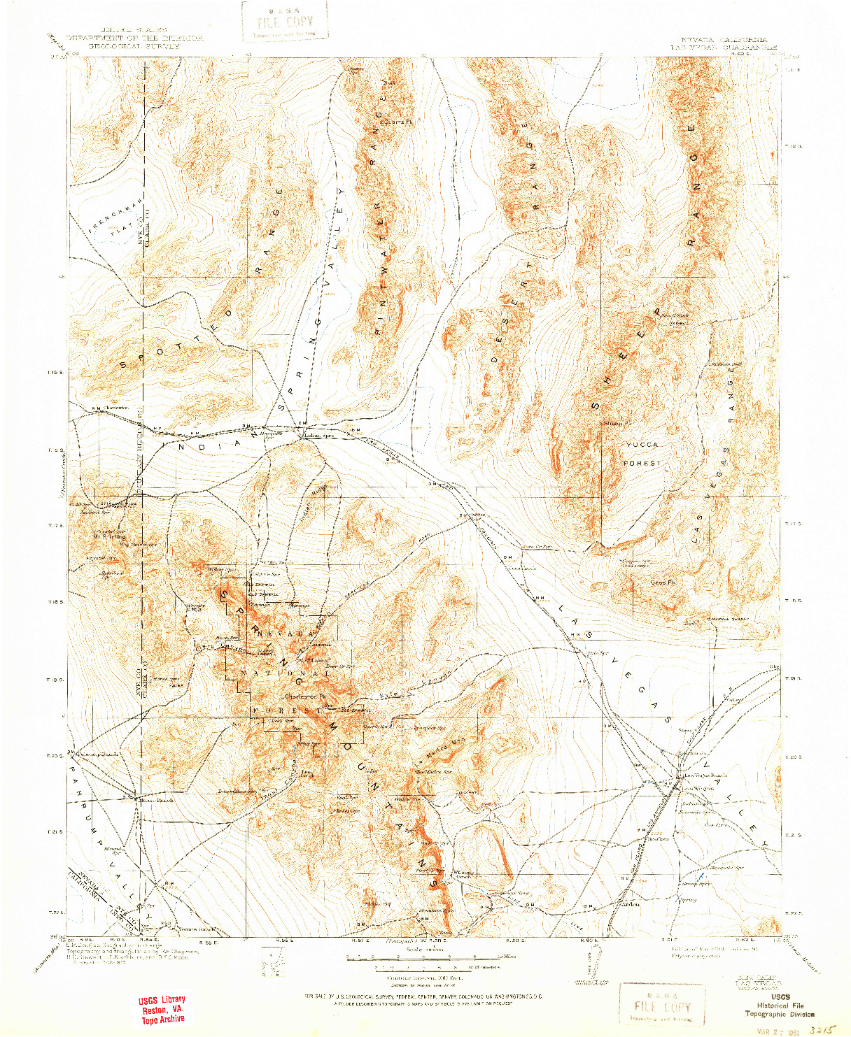 USGS 1:250000-SCALE QUADRANGLE FOR LAS VEGAS, NV 1908