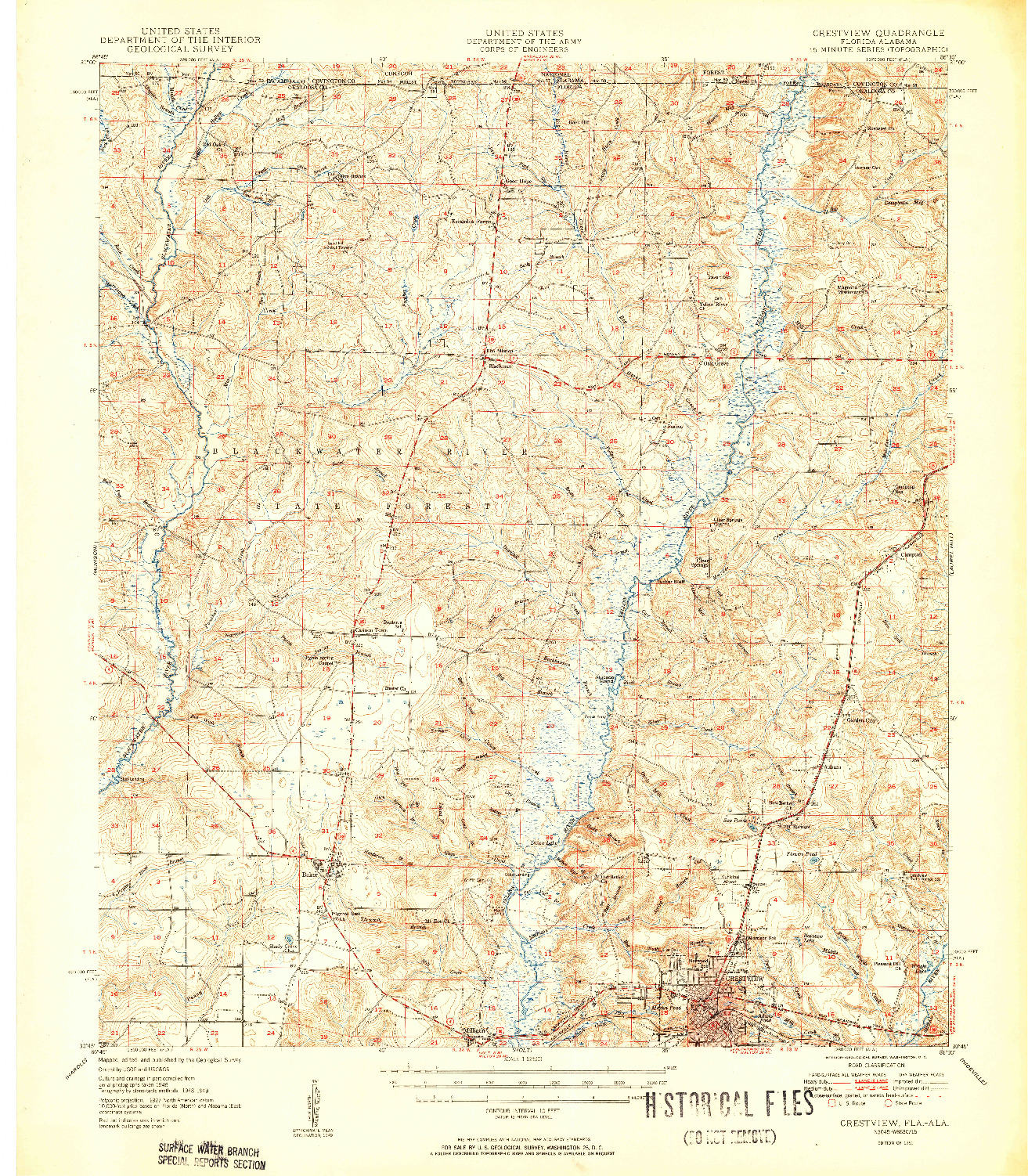 USGS 1:62500-SCALE QUADRANGLE FOR CRESTVIEW, FL 1951