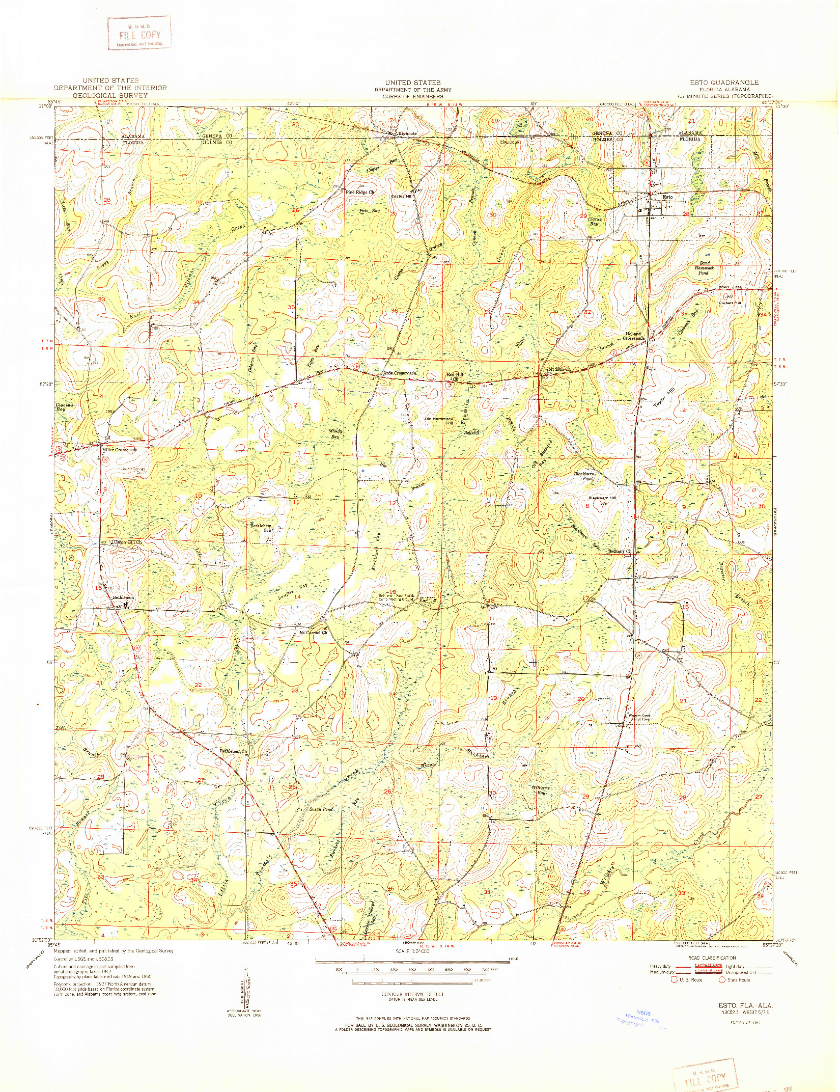USGS 1:24000-SCALE QUADRANGLE FOR ESTO, FL 1951