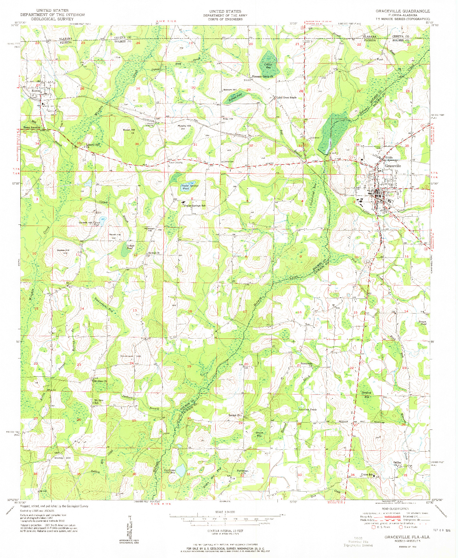 USGS 1:24000-SCALE QUADRANGLE FOR GRACEVILLE, FL 1951