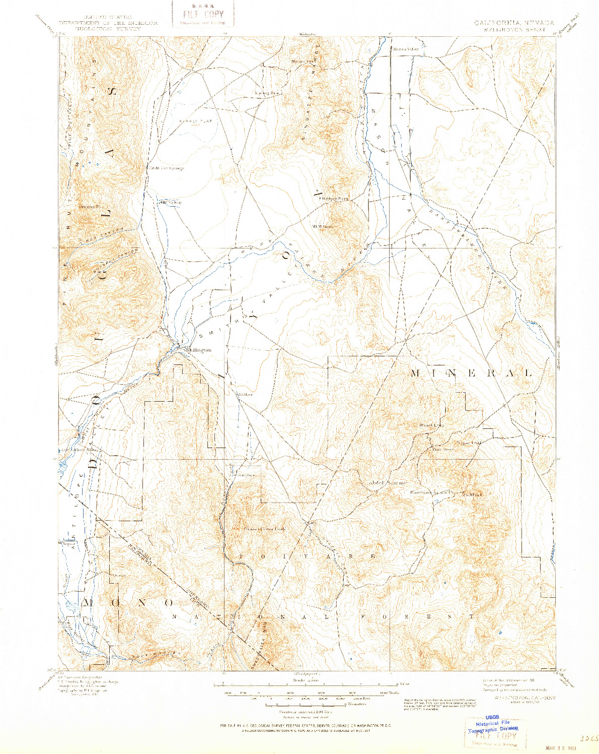 USGS 1:125000-SCALE QUADRANGLE FOR WELLINGTON, CA 1893