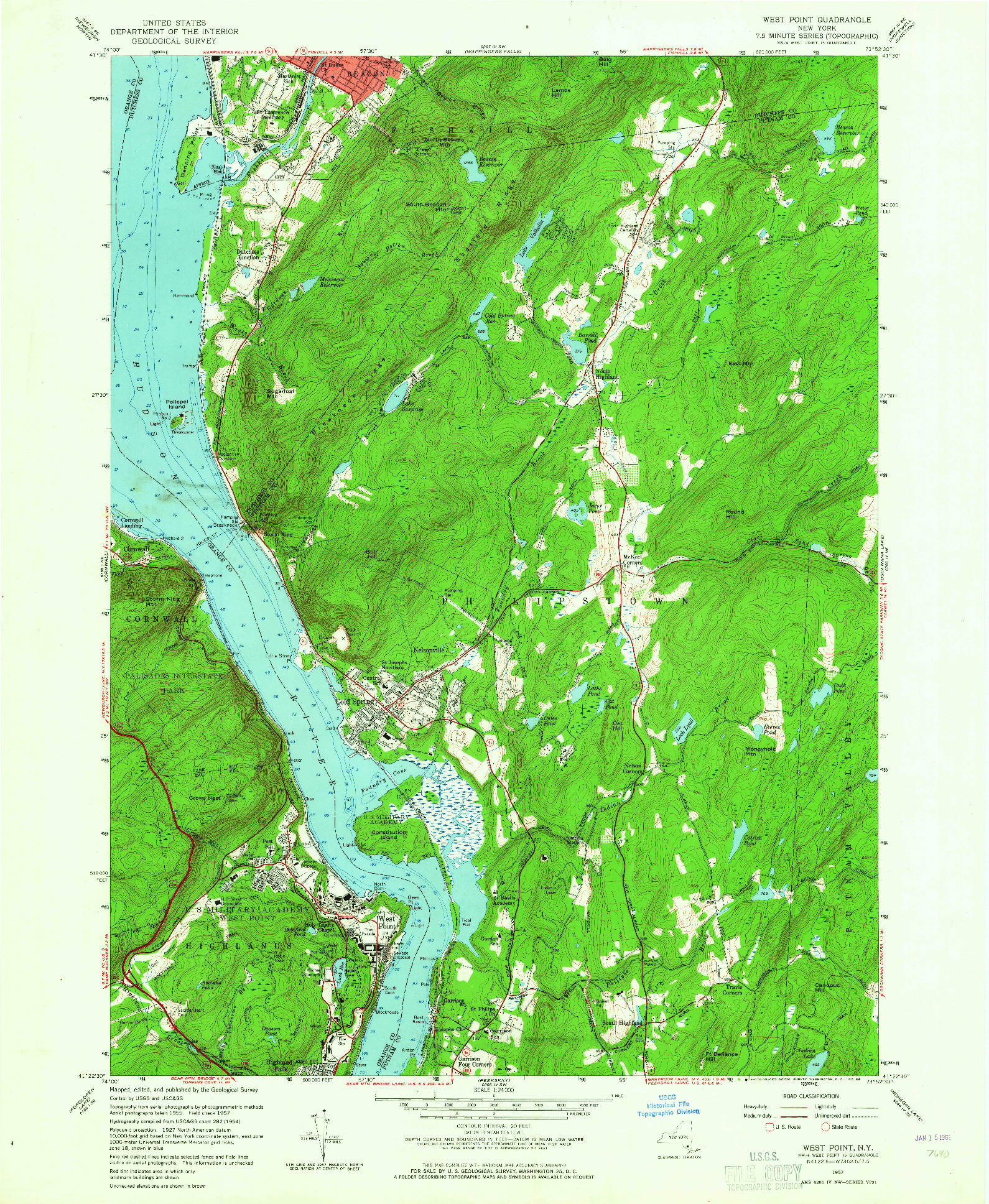 USGS 1:24000-SCALE QUADRANGLE FOR WEST POINT, NY 1941