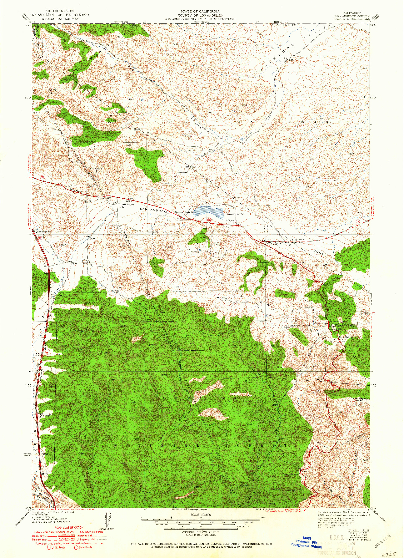 USGS 1:24000-SCALE QUADRANGLE FOR QUAIL, CA 1938