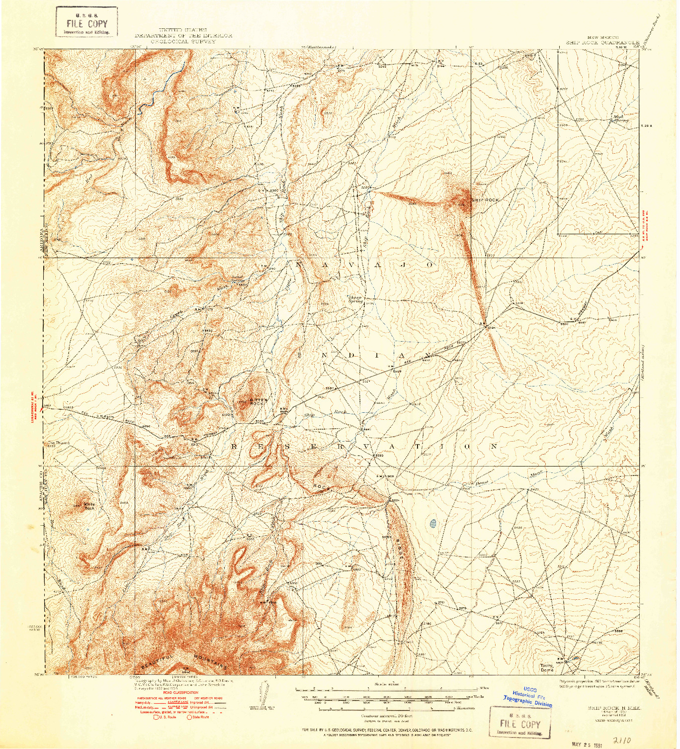 USGS 1:62500-SCALE QUADRANGLE FOR SHIP ROCK, NM 1937