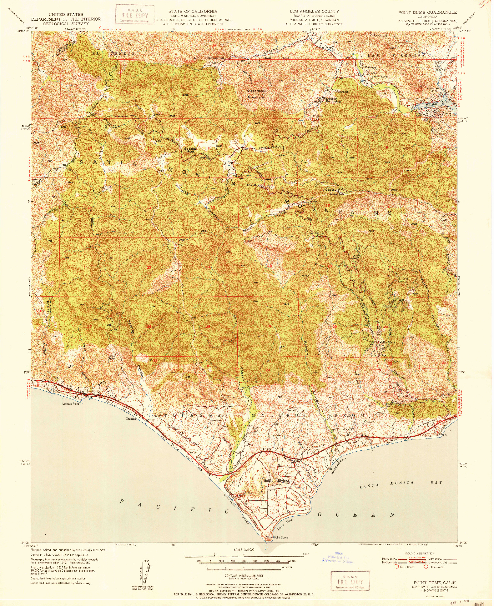 USGS 1:24000-SCALE QUADRANGLE FOR POINT DUME, CA 1951