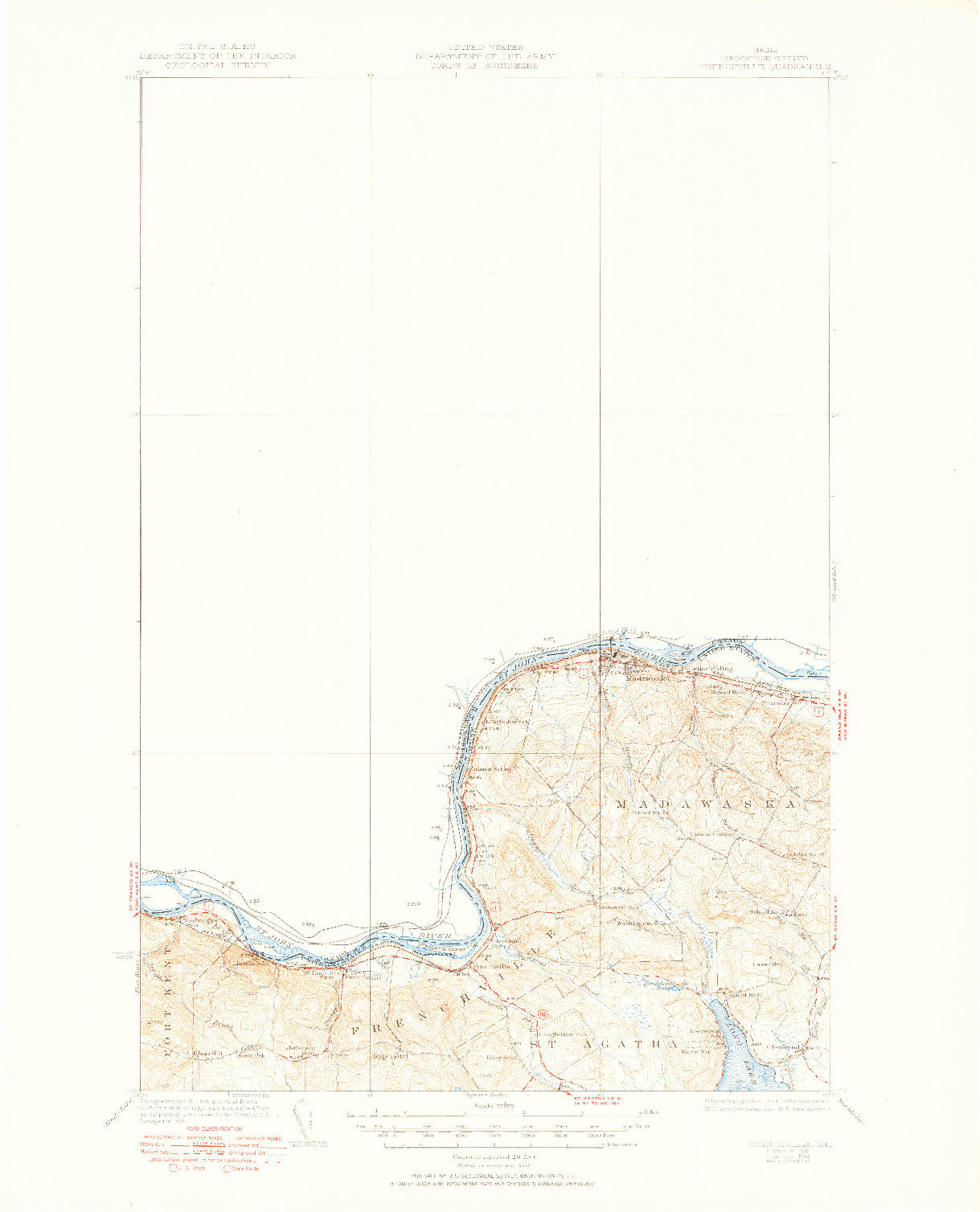 USGS 1:62500-SCALE QUADRANGLE FOR FRENCHVILLE, ME 1935