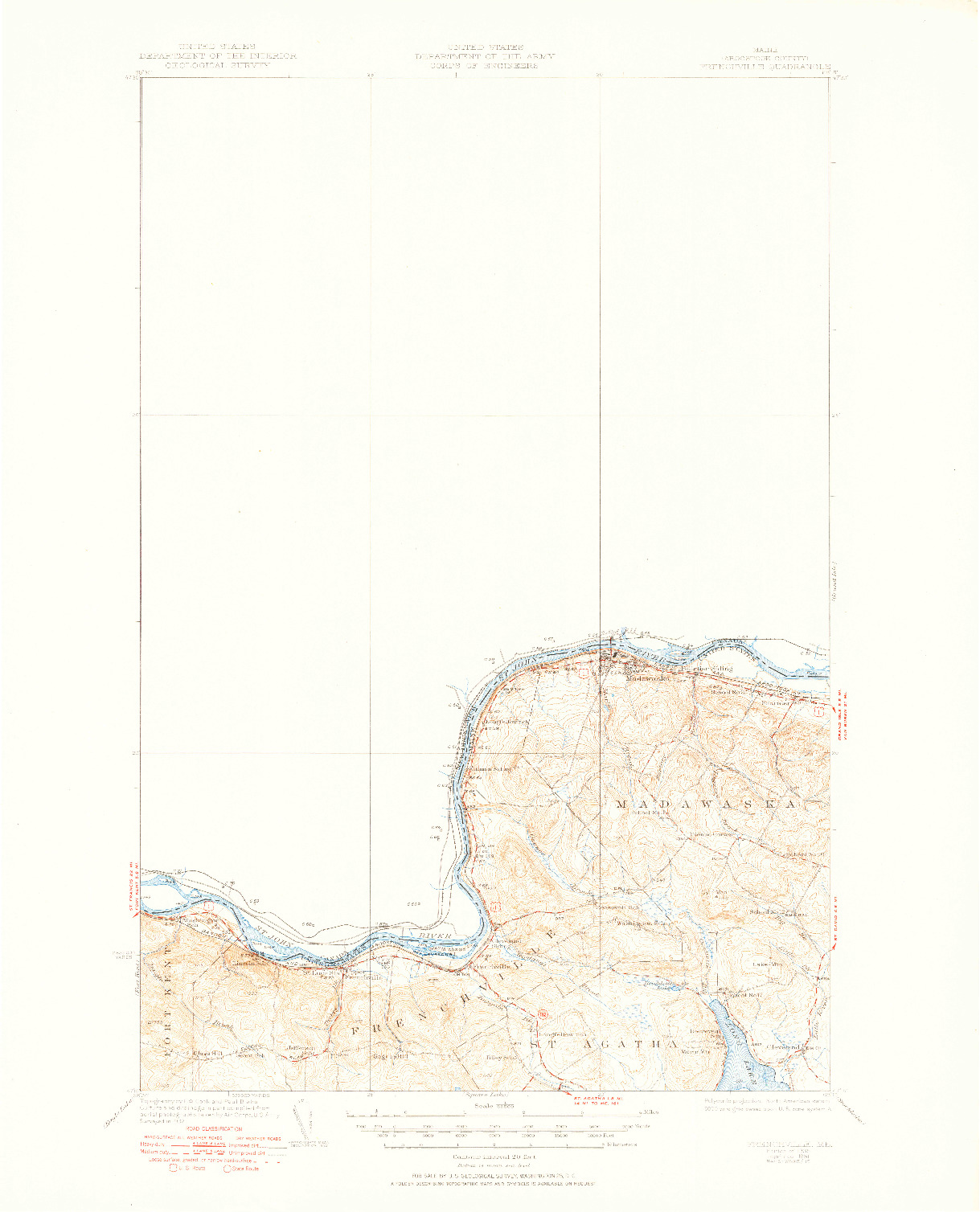 USGS 1:62500-SCALE QUADRANGLE FOR FRENCHVILLE, ME 1935