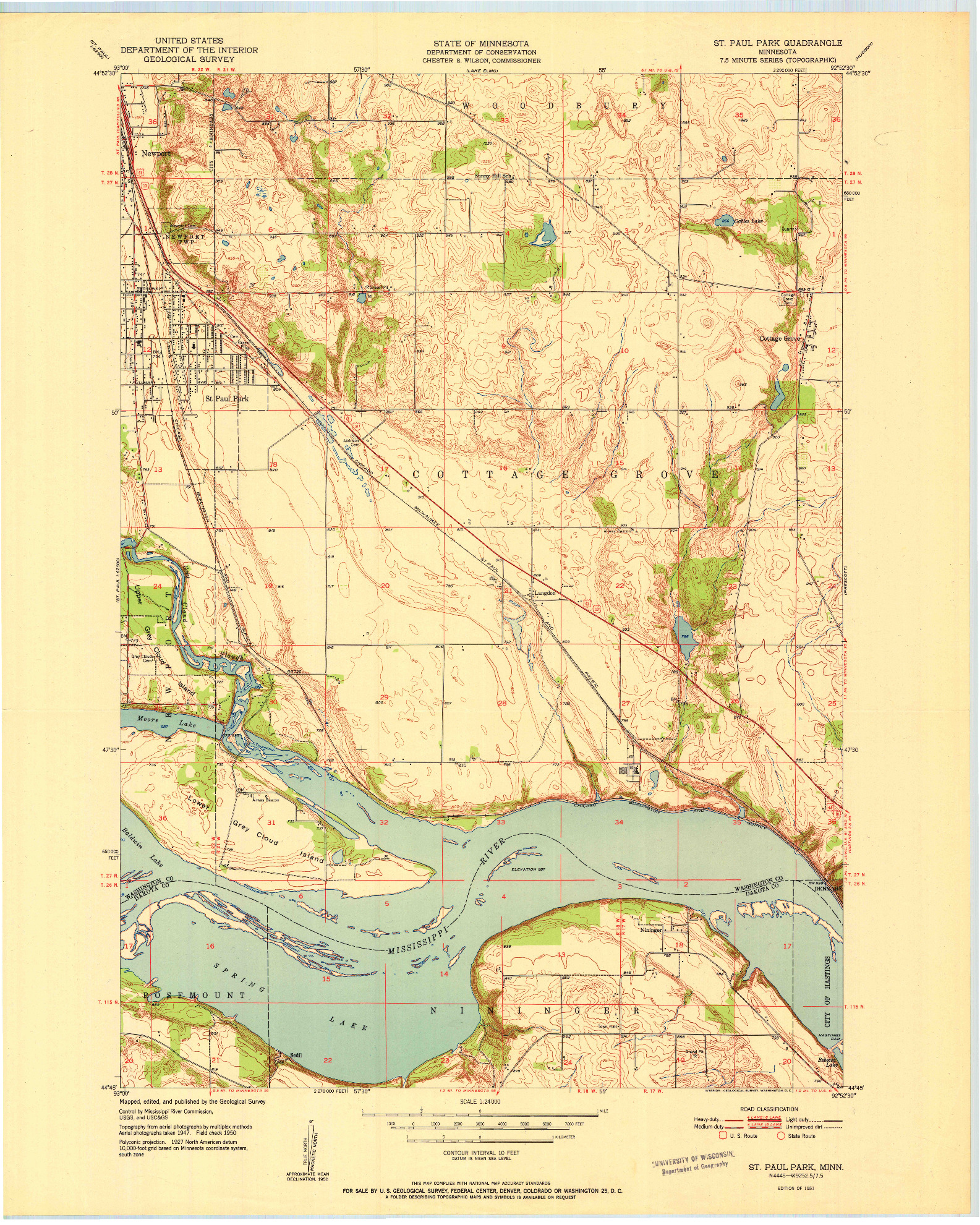 USGS 1:24000-SCALE QUADRANGLE FOR ST PAUL PARK, MN 1951