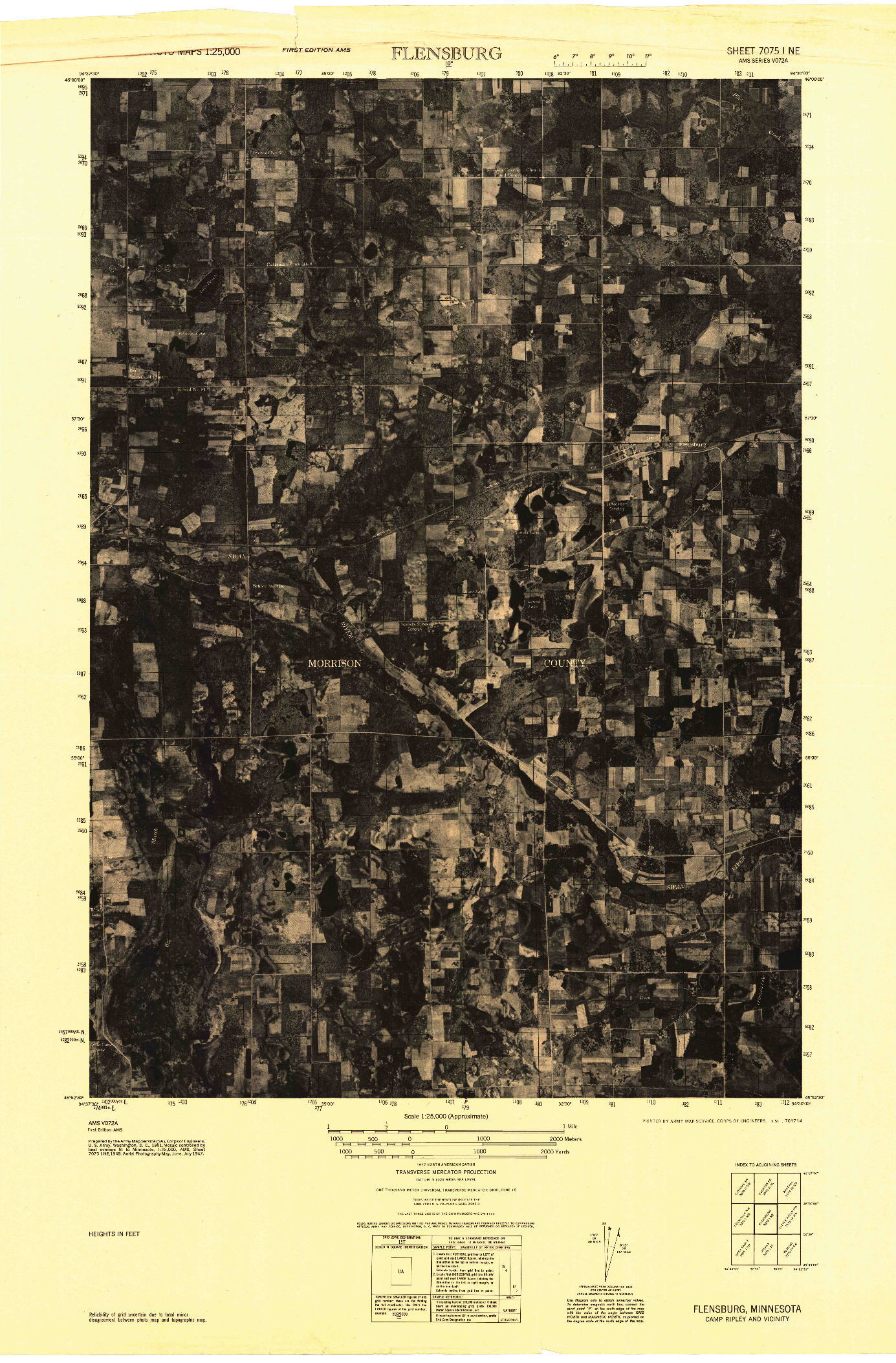 USGS 1:25000-SCALE QUADRANGLE FOR FLENSBURG, MN 1947