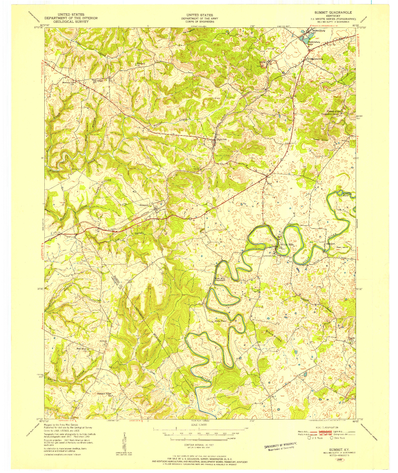 USGS 1:24000-SCALE QUADRANGLE FOR SUMMIT, KY 1949