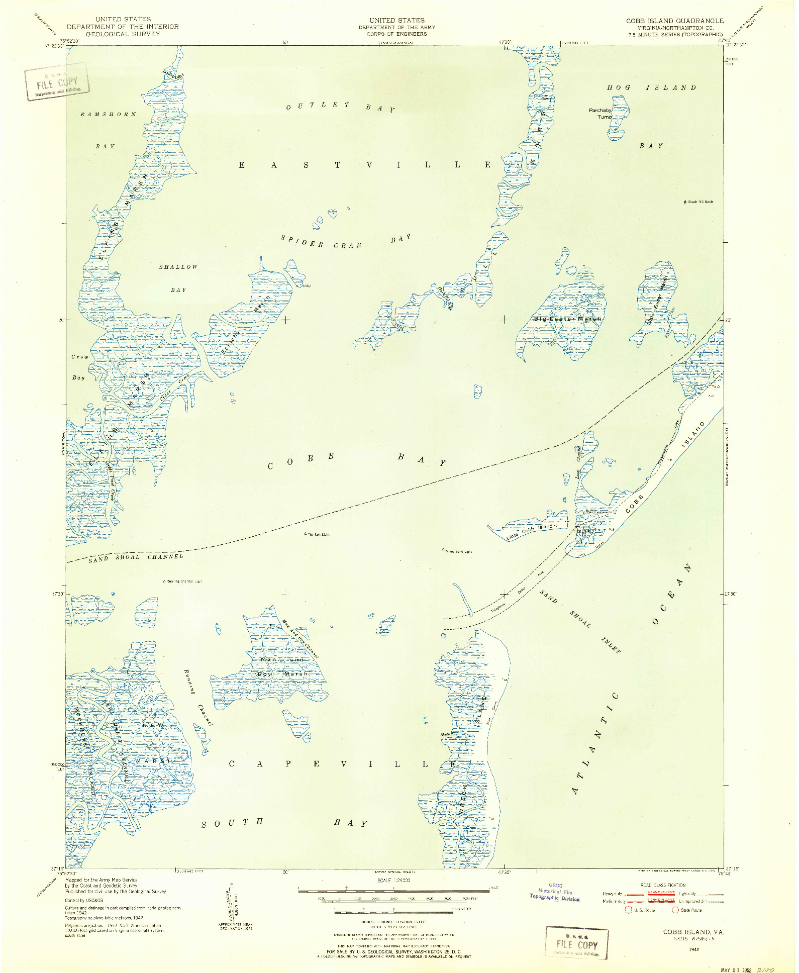 USGS 1:24000-SCALE QUADRANGLE FOR COBB ISLAND, VA 1942