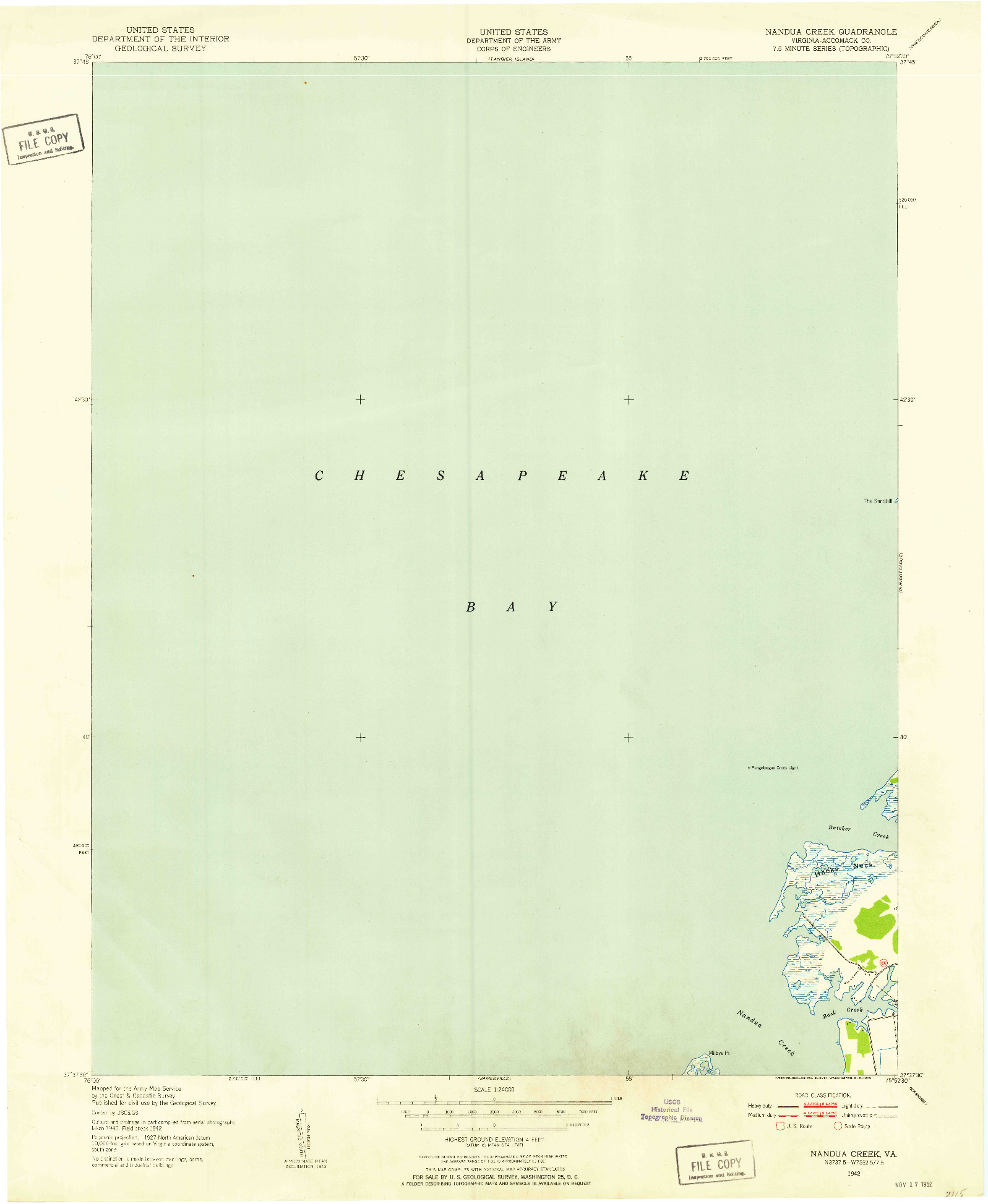 USGS 1:24000-SCALE QUADRANGLE FOR NANDUA CREEK, VA 1942