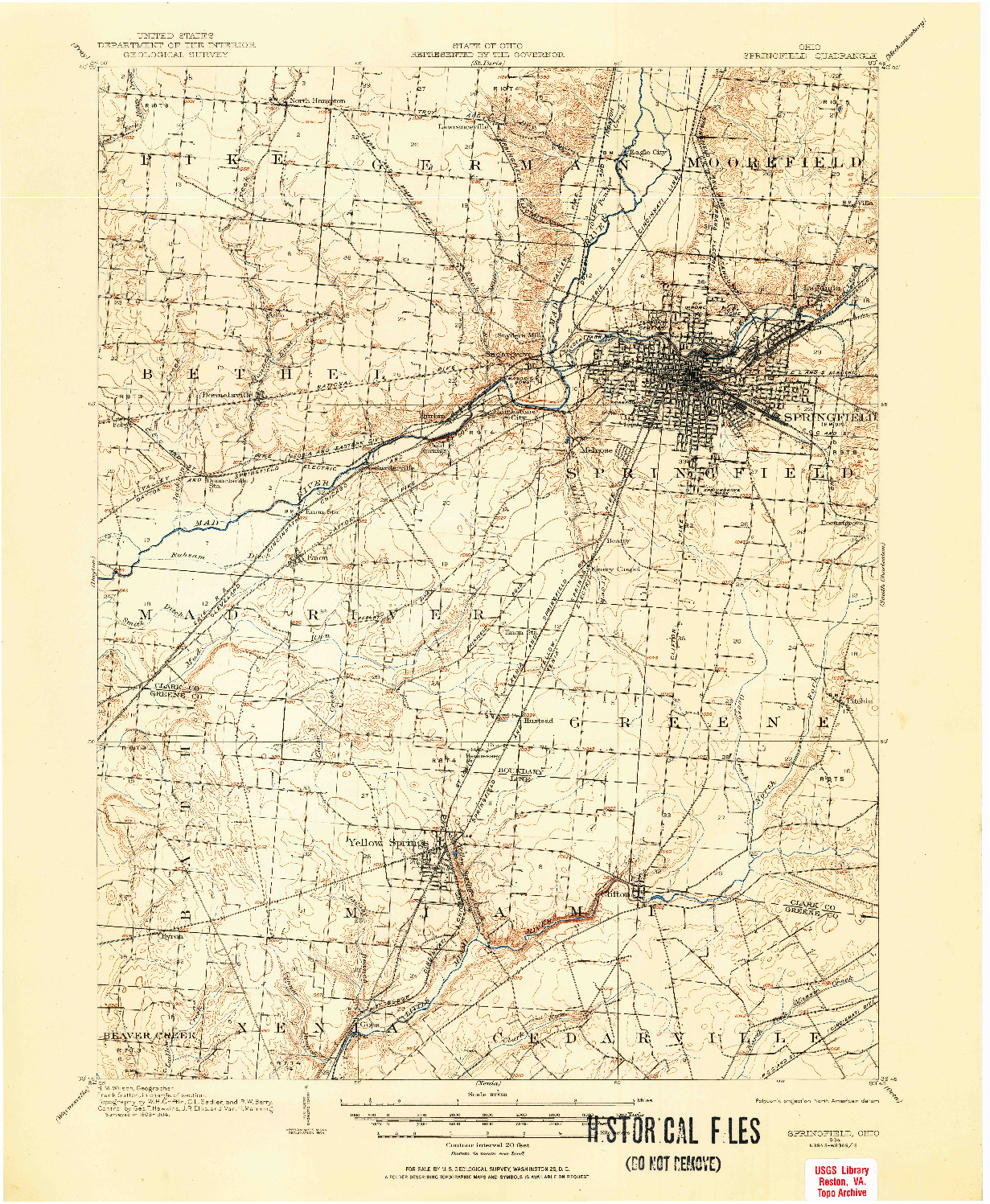 USGS 1:62500-SCALE QUADRANGLE FOR SPRINGFIELD, OH 1904
