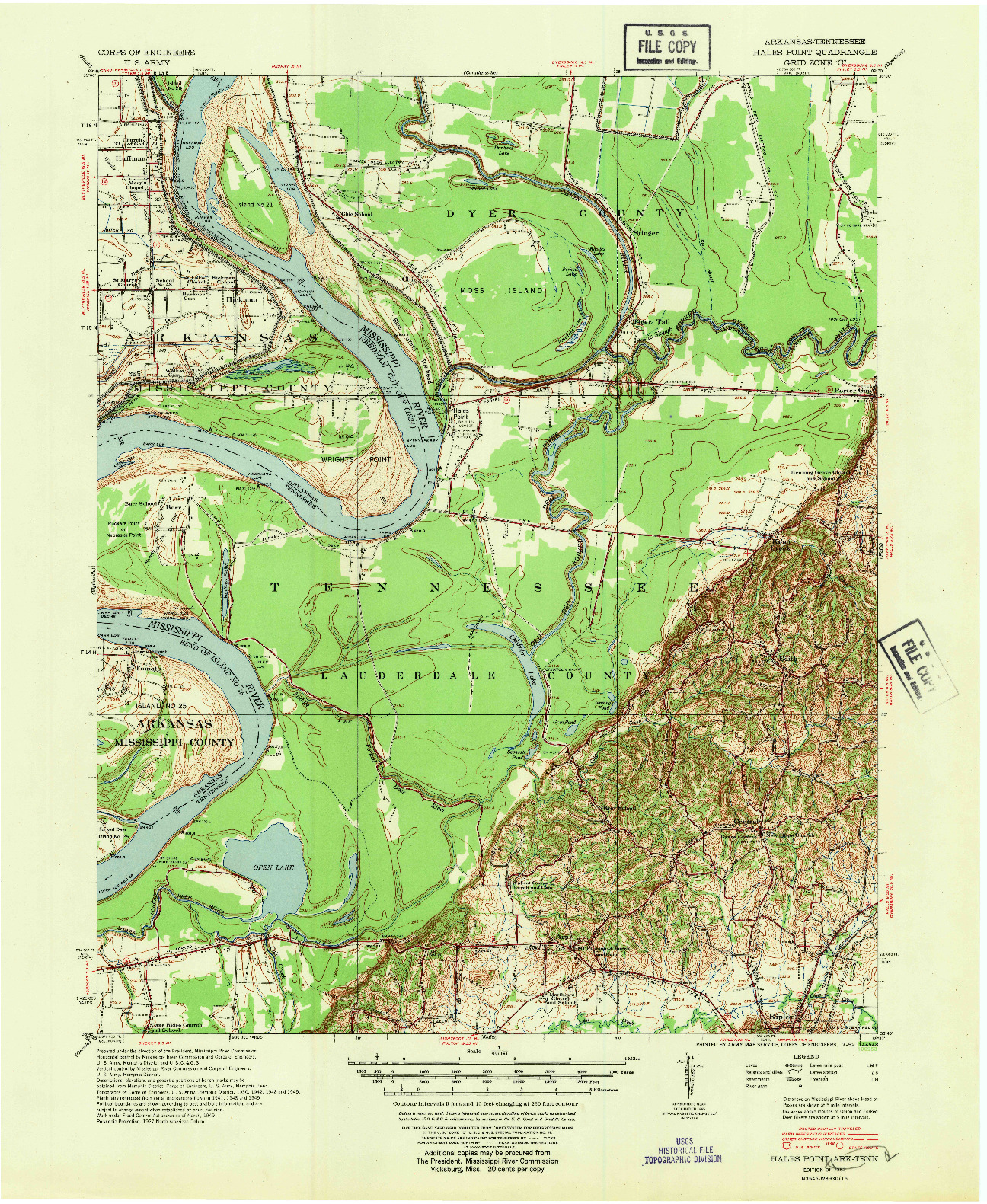USGS 1:62500-SCALE QUADRANGLE FOR HALES POINT, TN 1952