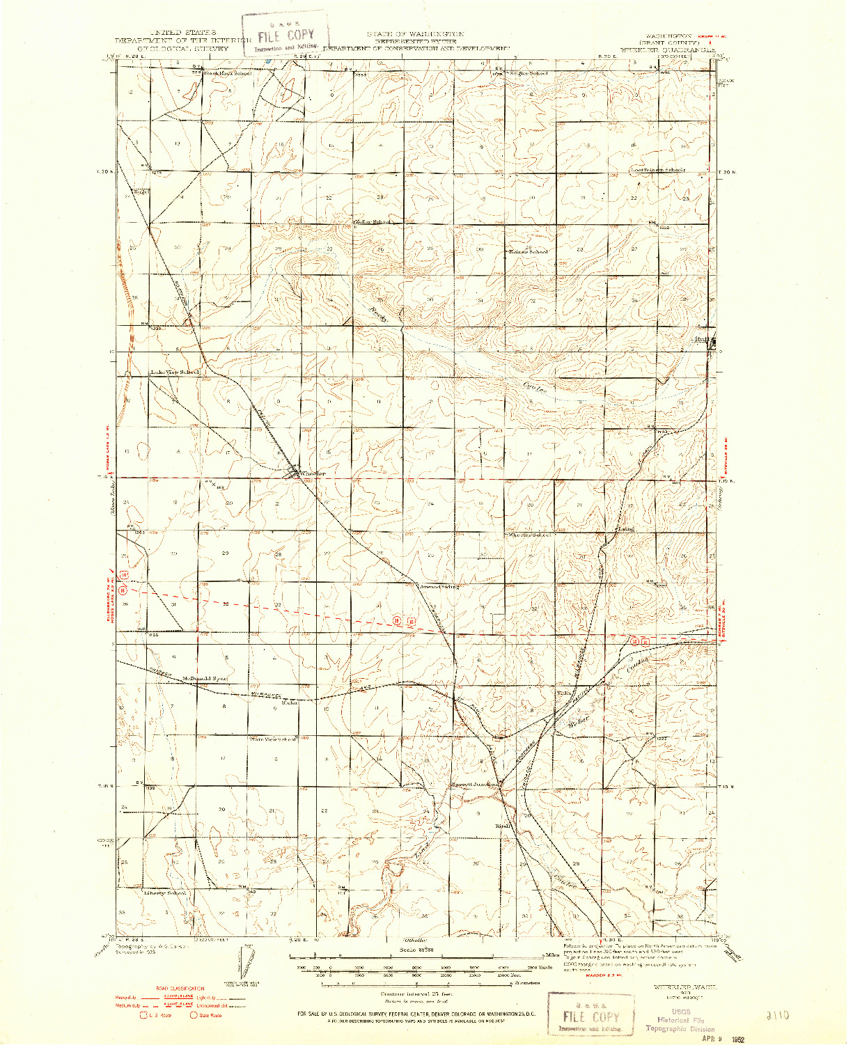USGS 1:62500-SCALE QUADRANGLE FOR WHEELER, WA 1923