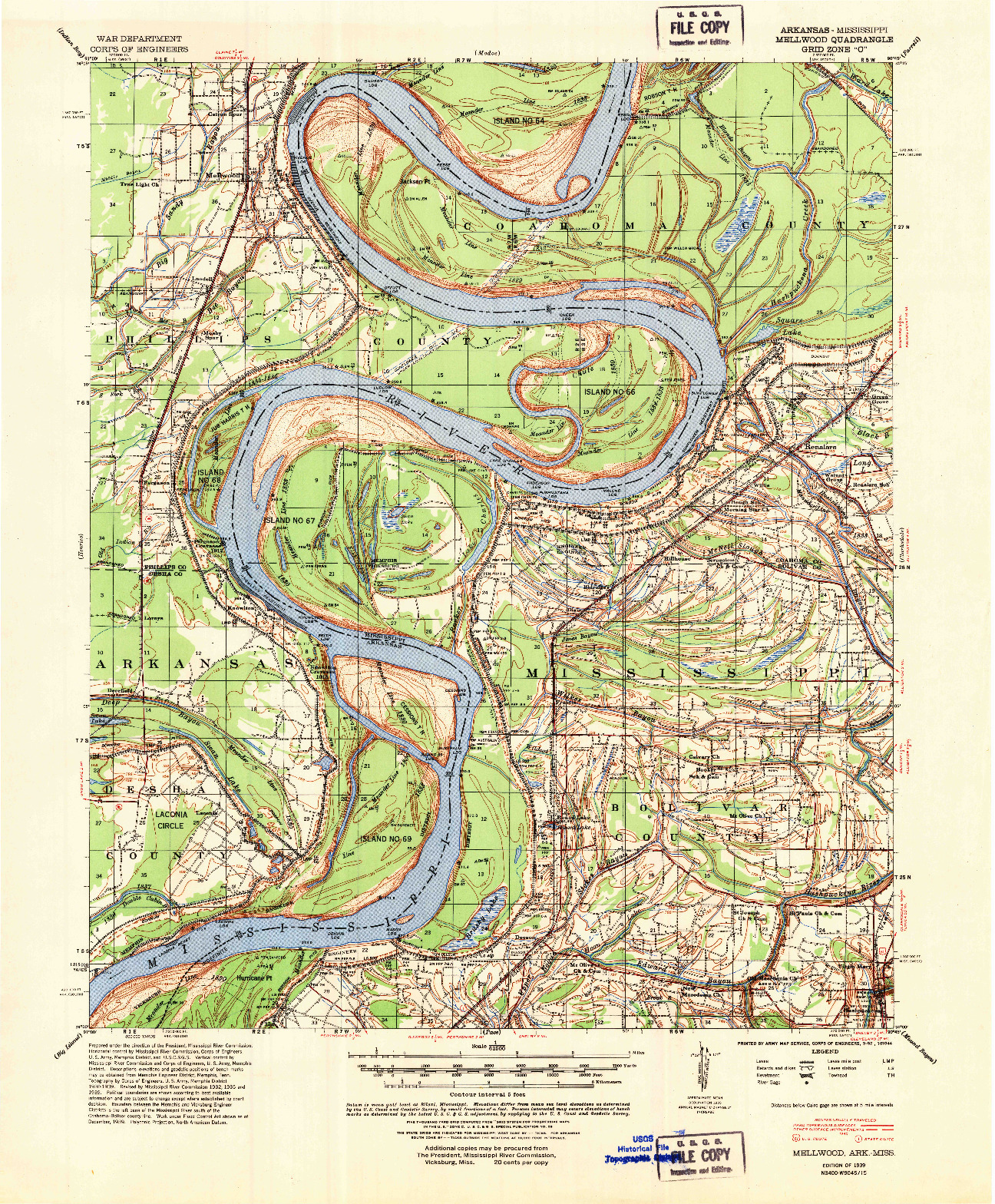 USGS 1:62500-SCALE QUADRANGLE FOR MELLWOOD, AR 1939