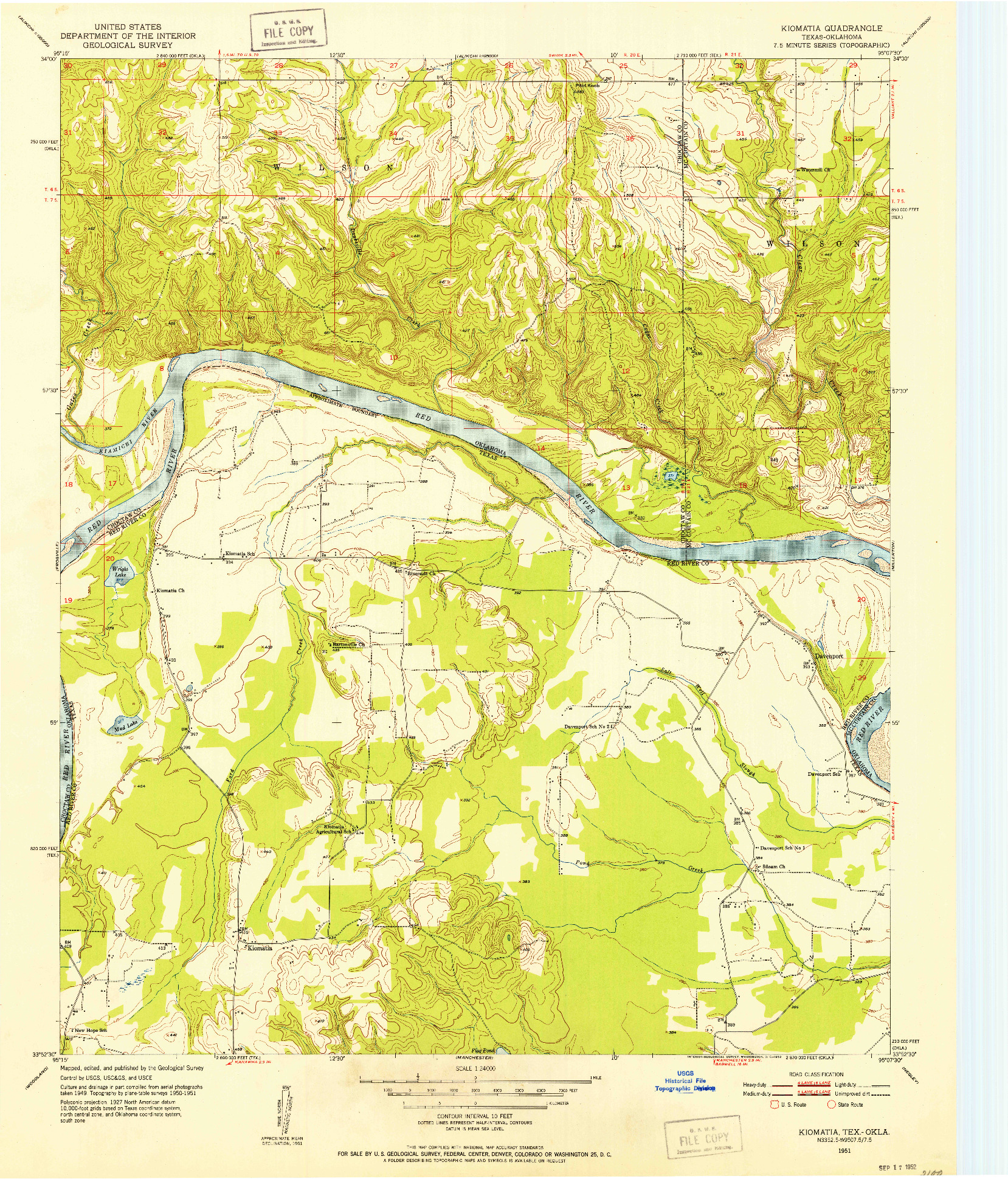 USGS 1:24000-SCALE QUADRANGLE FOR KIOMATIA, TX 1951