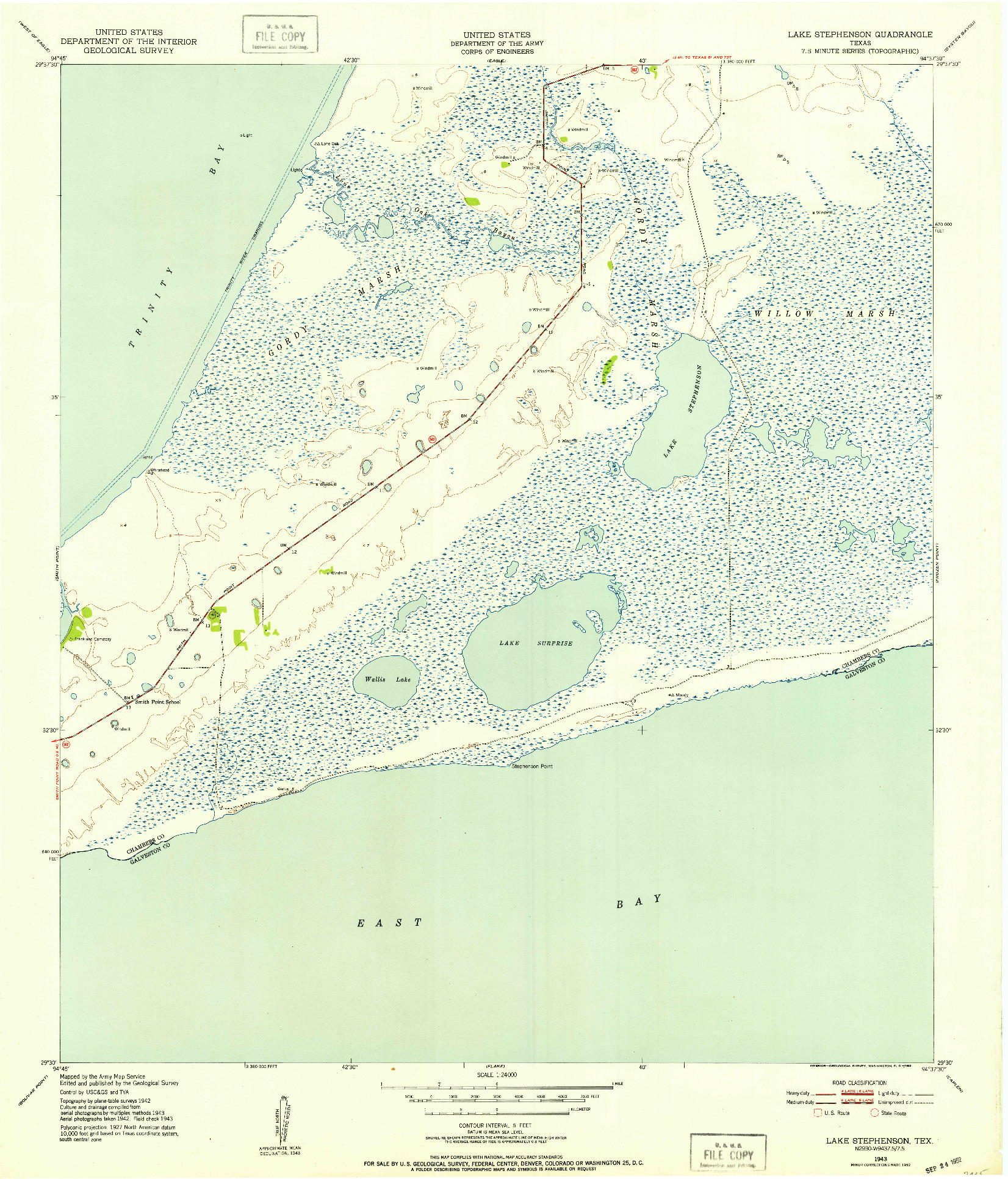 USGS 1:24000-SCALE QUADRANGLE FOR LAKE STEPHENSON, TX 1943