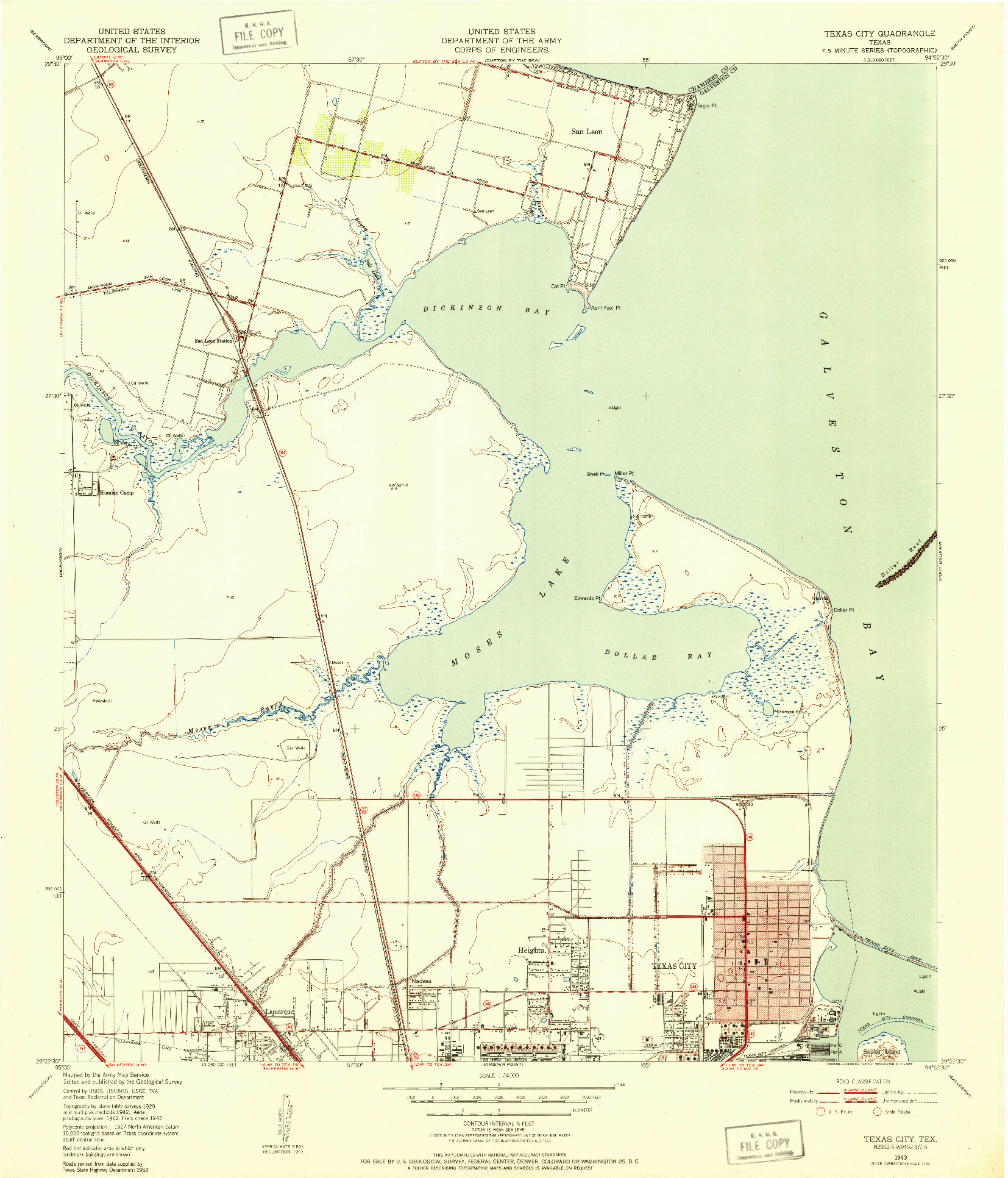 USGS 1:24000-SCALE QUADRANGLE FOR TEXAS CITY, TX 1943